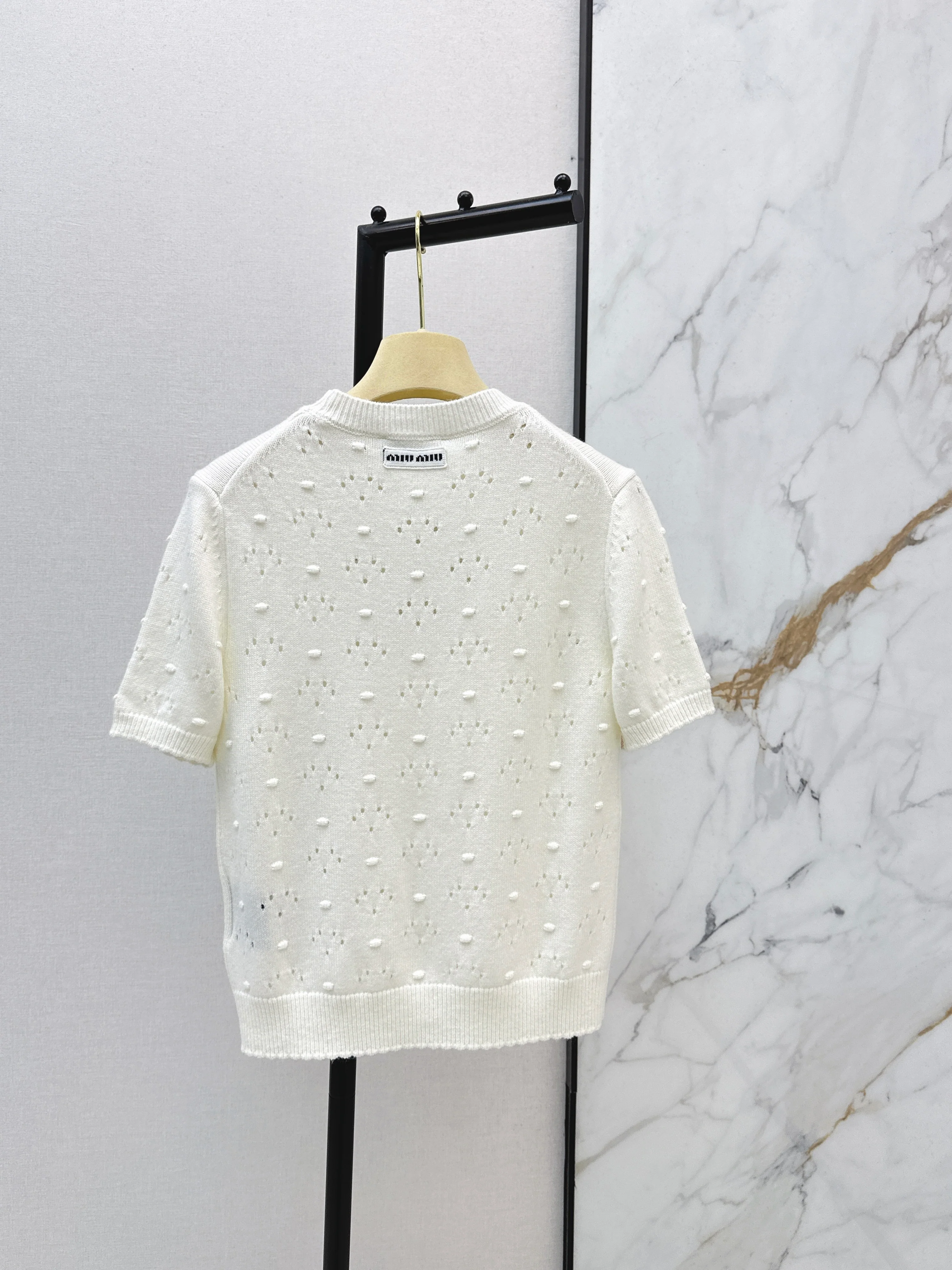 Openwork crochet T-shirt