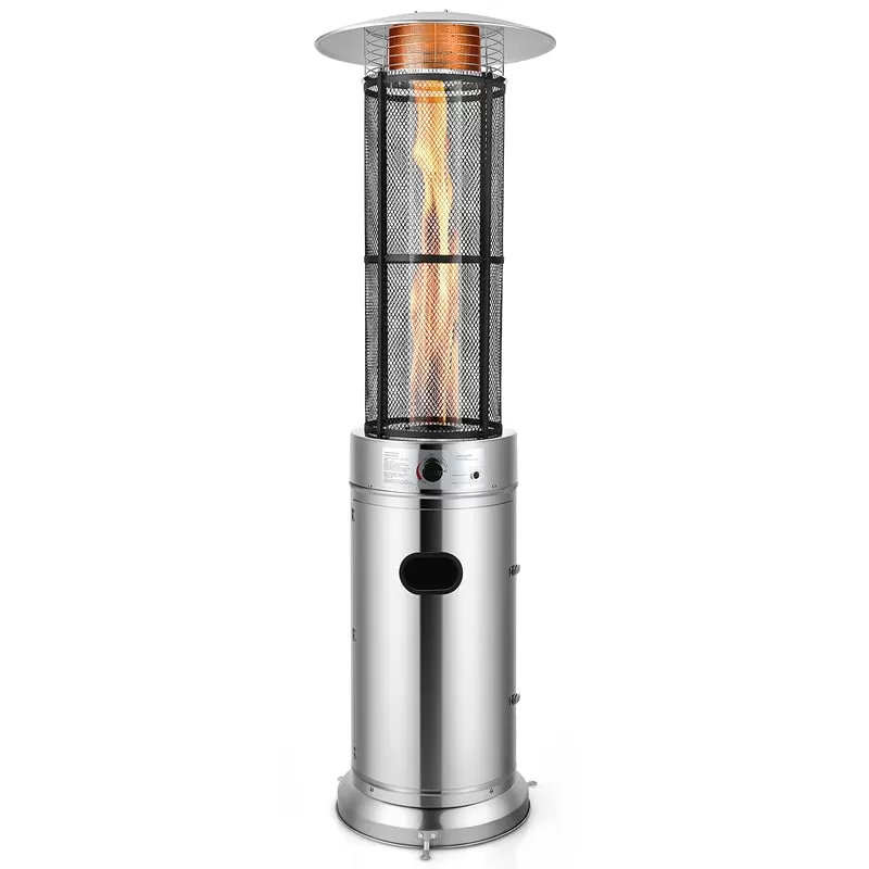41000 BTU Stainless Steel Standing Round Glass Tube Propane Patio Heaters - Amazon