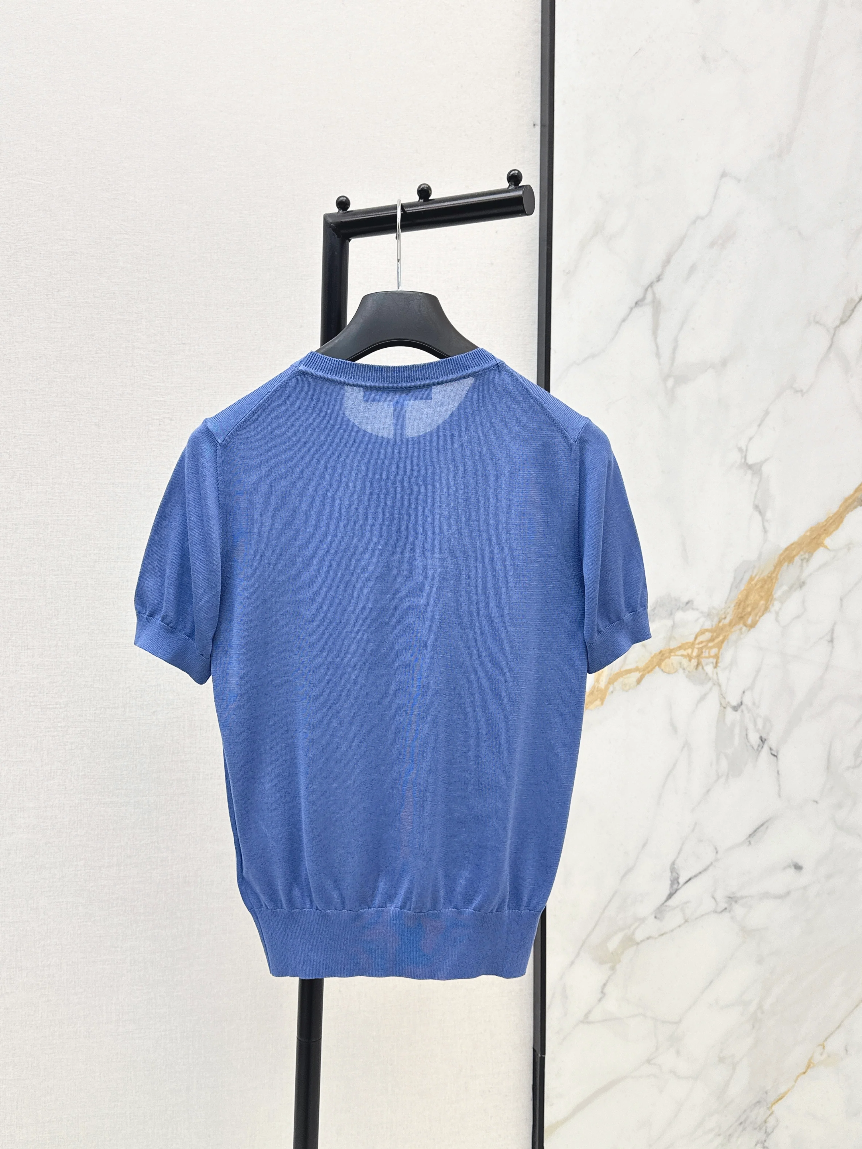 Embroidered Knit T-Shirt