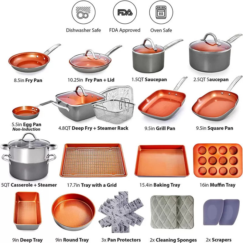 23 Piece Kitchen Cookware Set Induction Cookware Induction Pots and Pans - Amazon