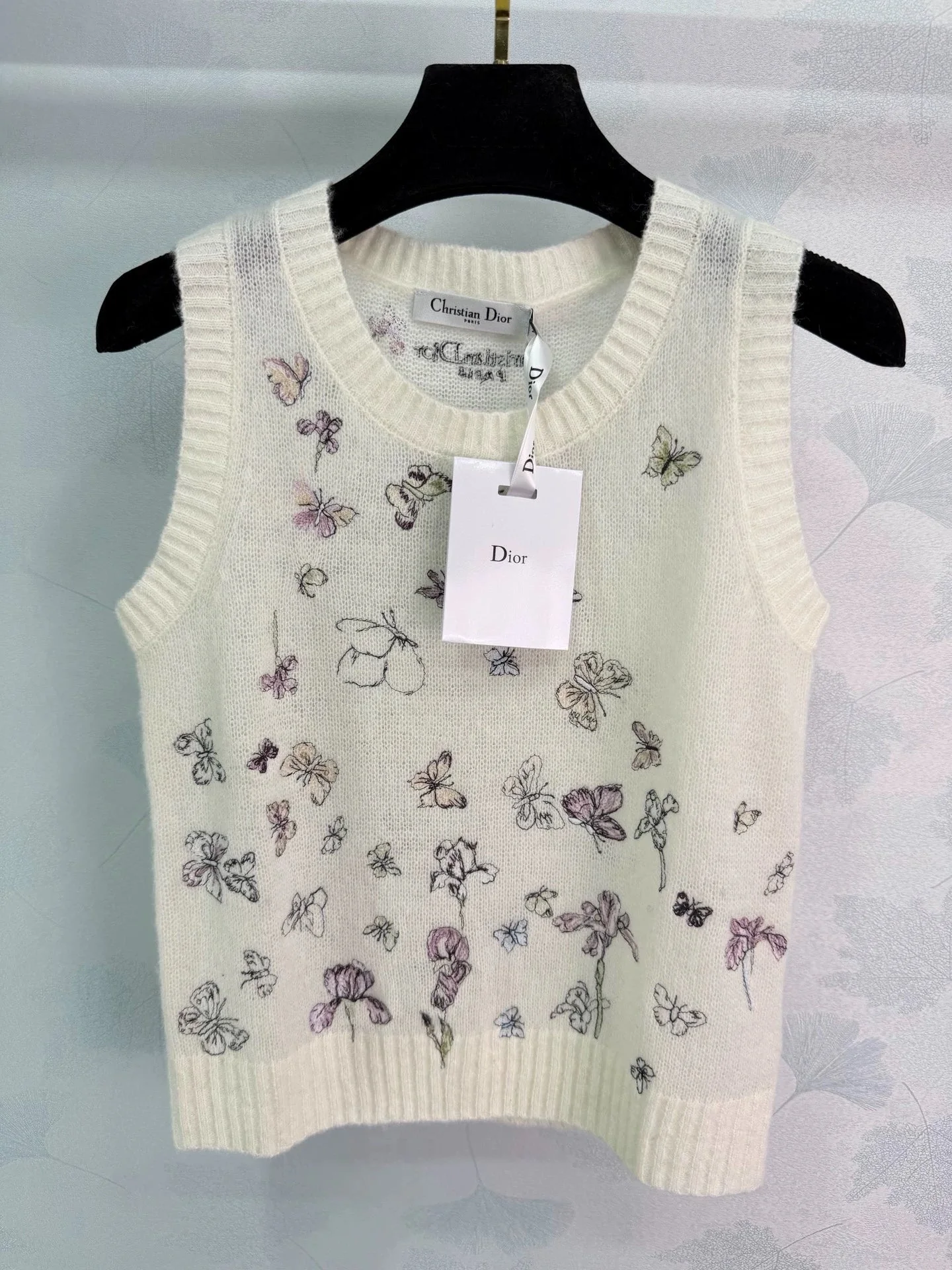 Butterfly Embroidered Knitted Vest