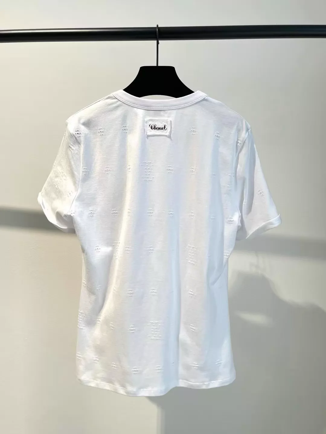 Openwork Floral Embroidery T-Shirt