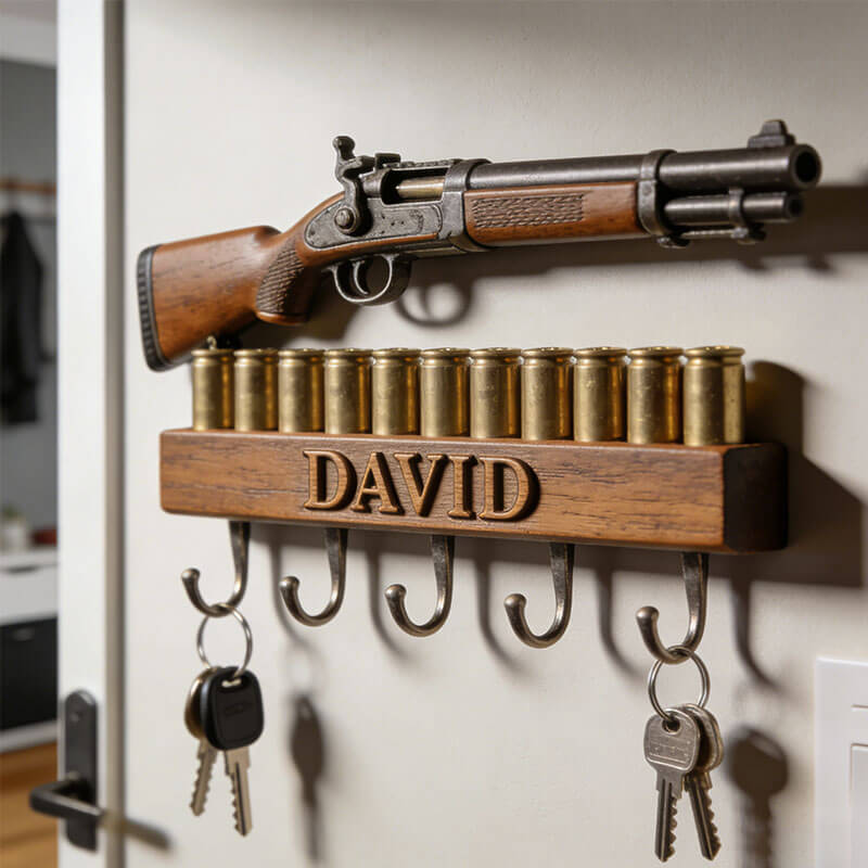 Custom Shotgun Bullet Themed Wall Hooks-$47.00-Photo to 3d art