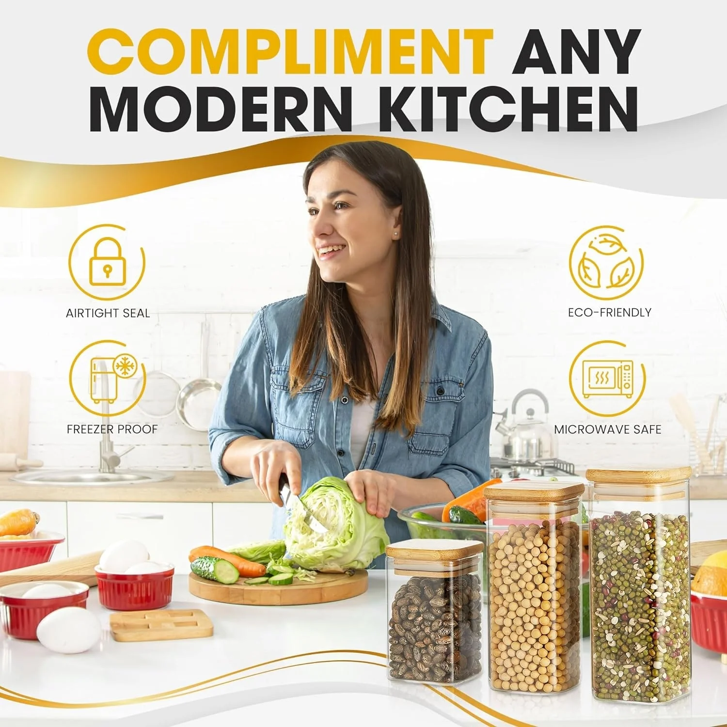 Berkware Mini Glass Jar Set with Bamboo Lids - Amazon