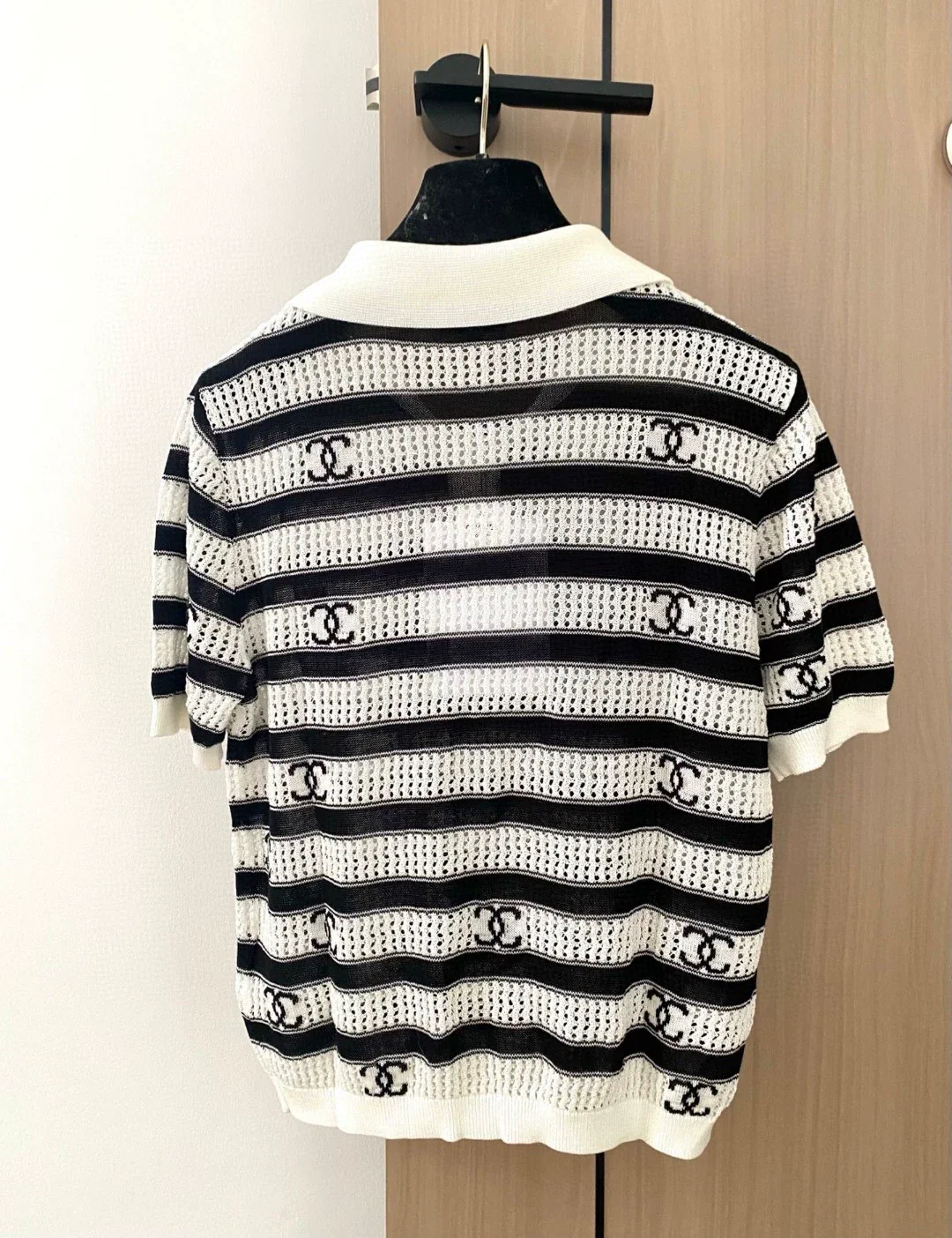 Striped collared T-shirt