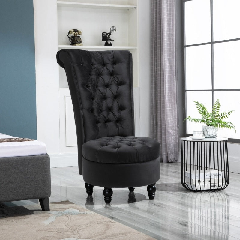 Button-Tufted Black Velvet Accent Chair - Amazon