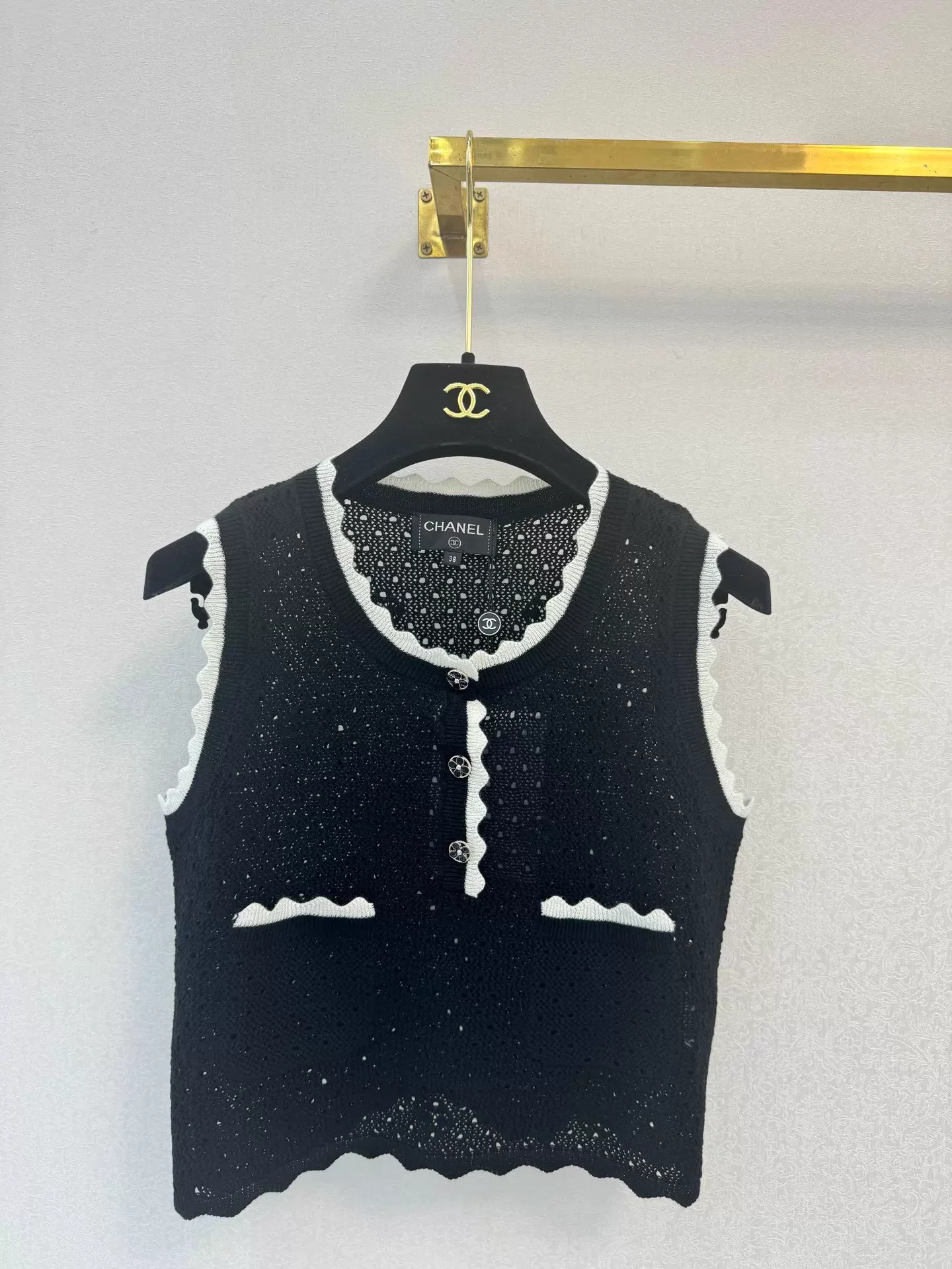 26ss Color-blocked Knitted Vest