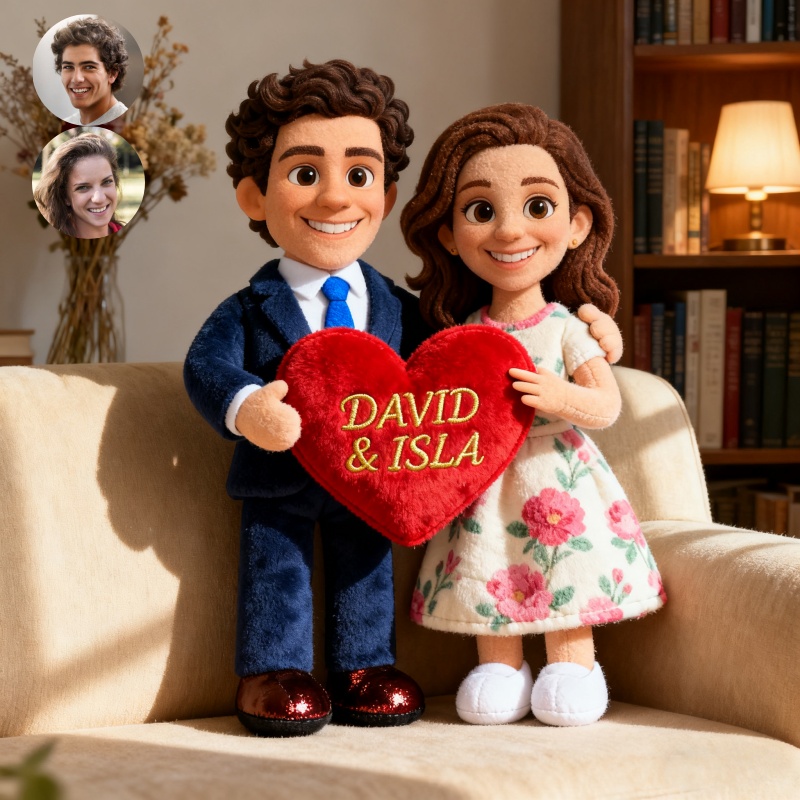 Custom Pixar style wedding couple creative pillow-$33.00-Photo to 3d art
