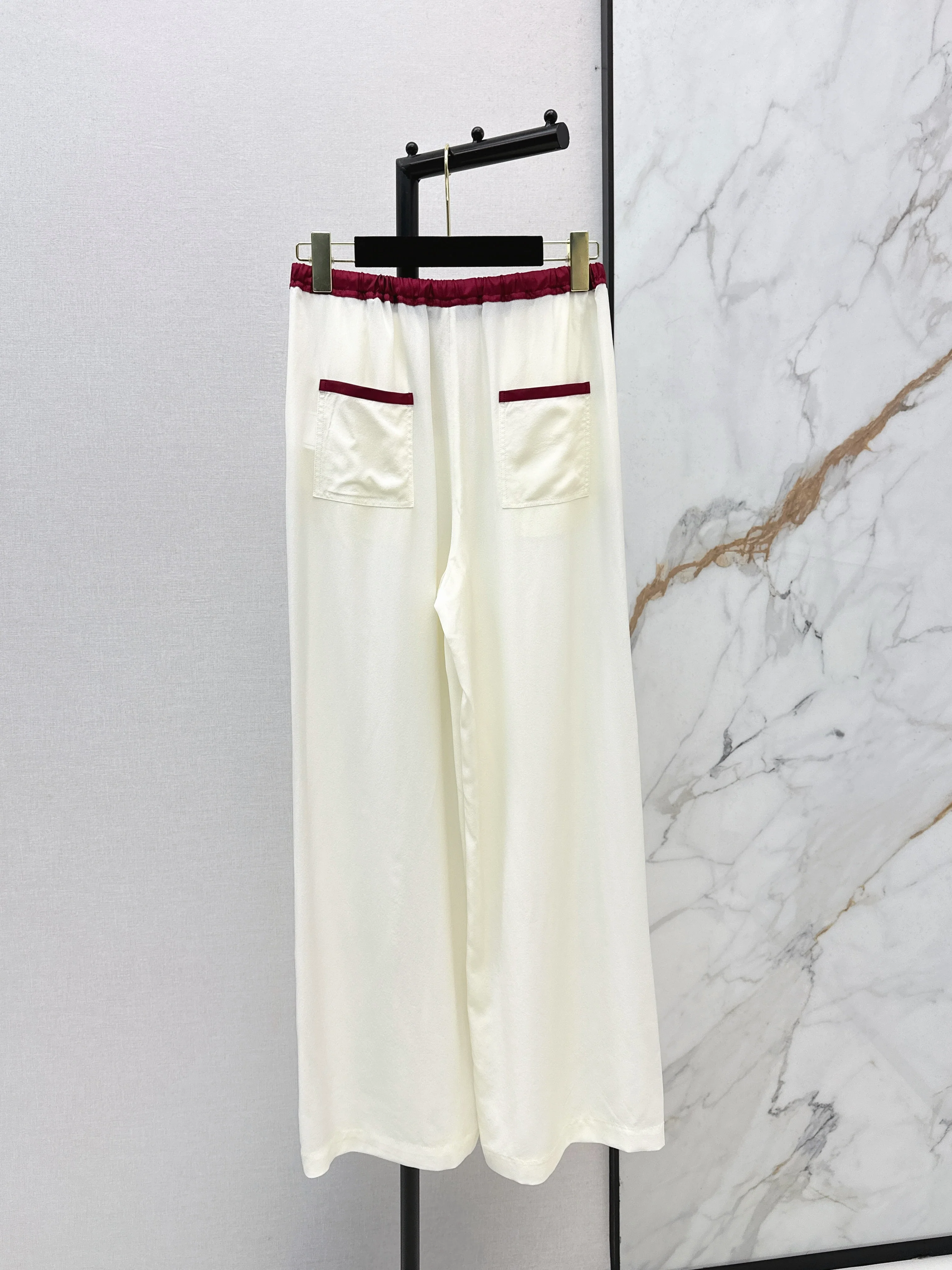 High-waisted straight-leg wide-leg trousers