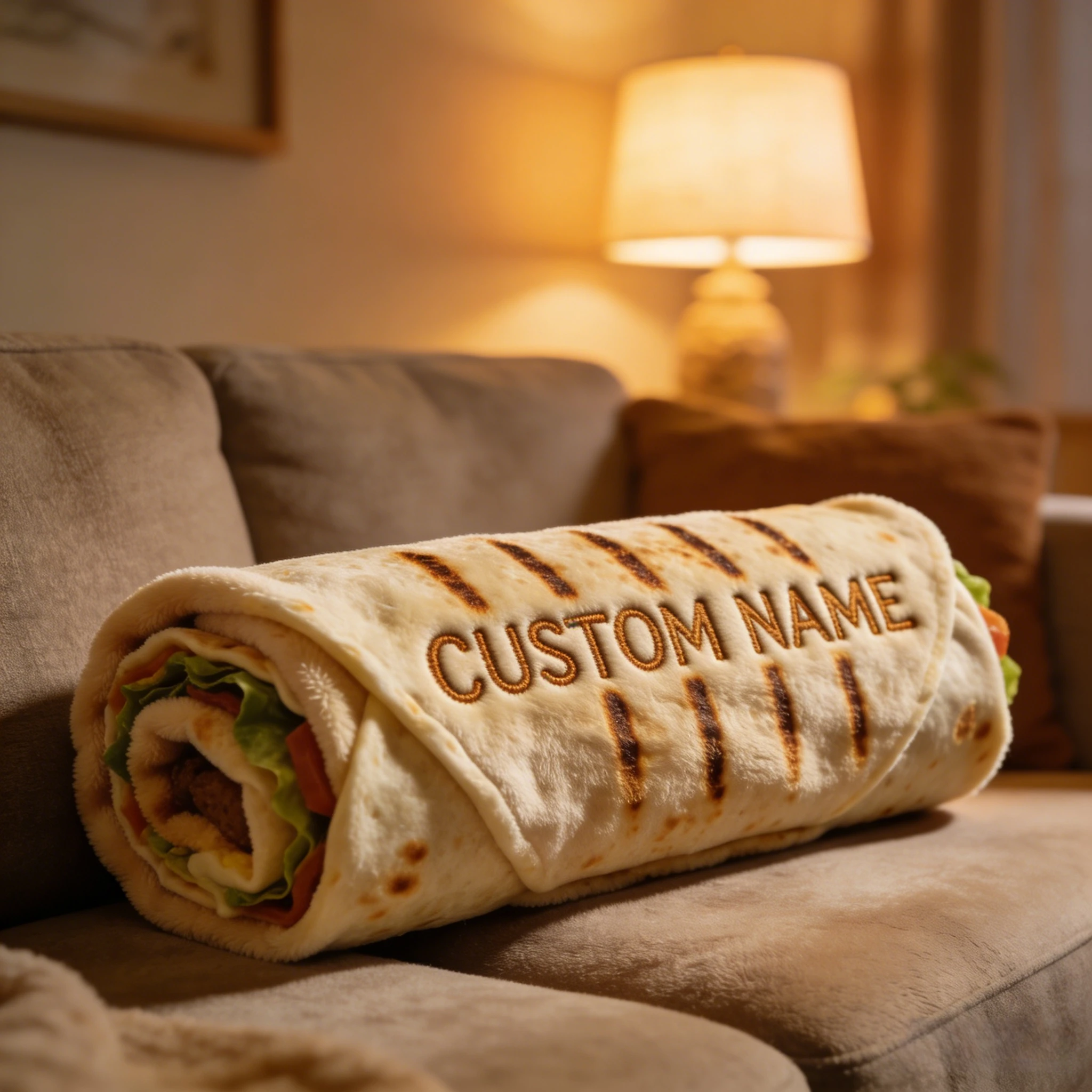 Don’t Eat Me” Burrito Blanket – Personalized Funny Wrap Throw-$35.00-Photo to 3d art