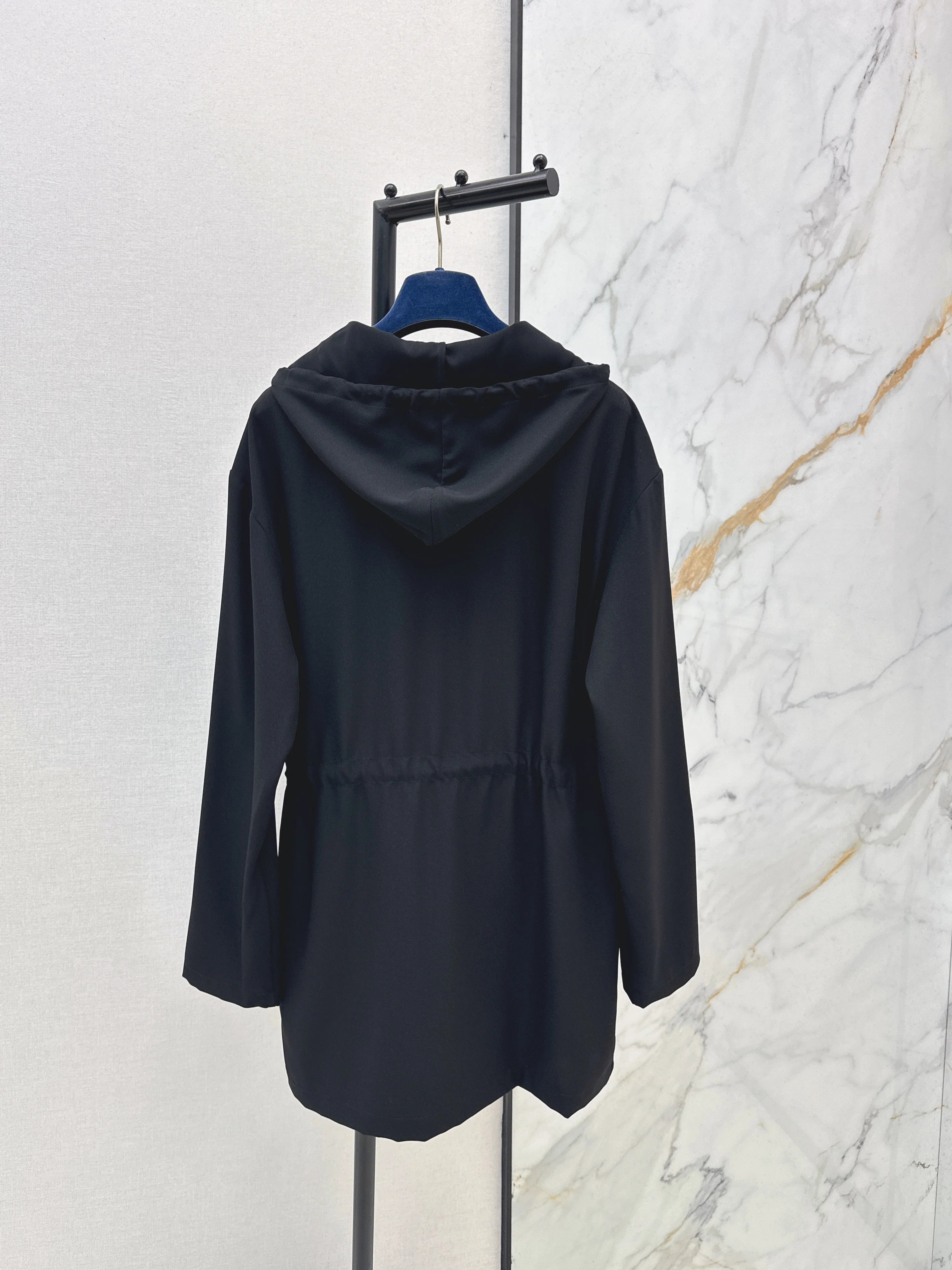 Drawstring hooded dress