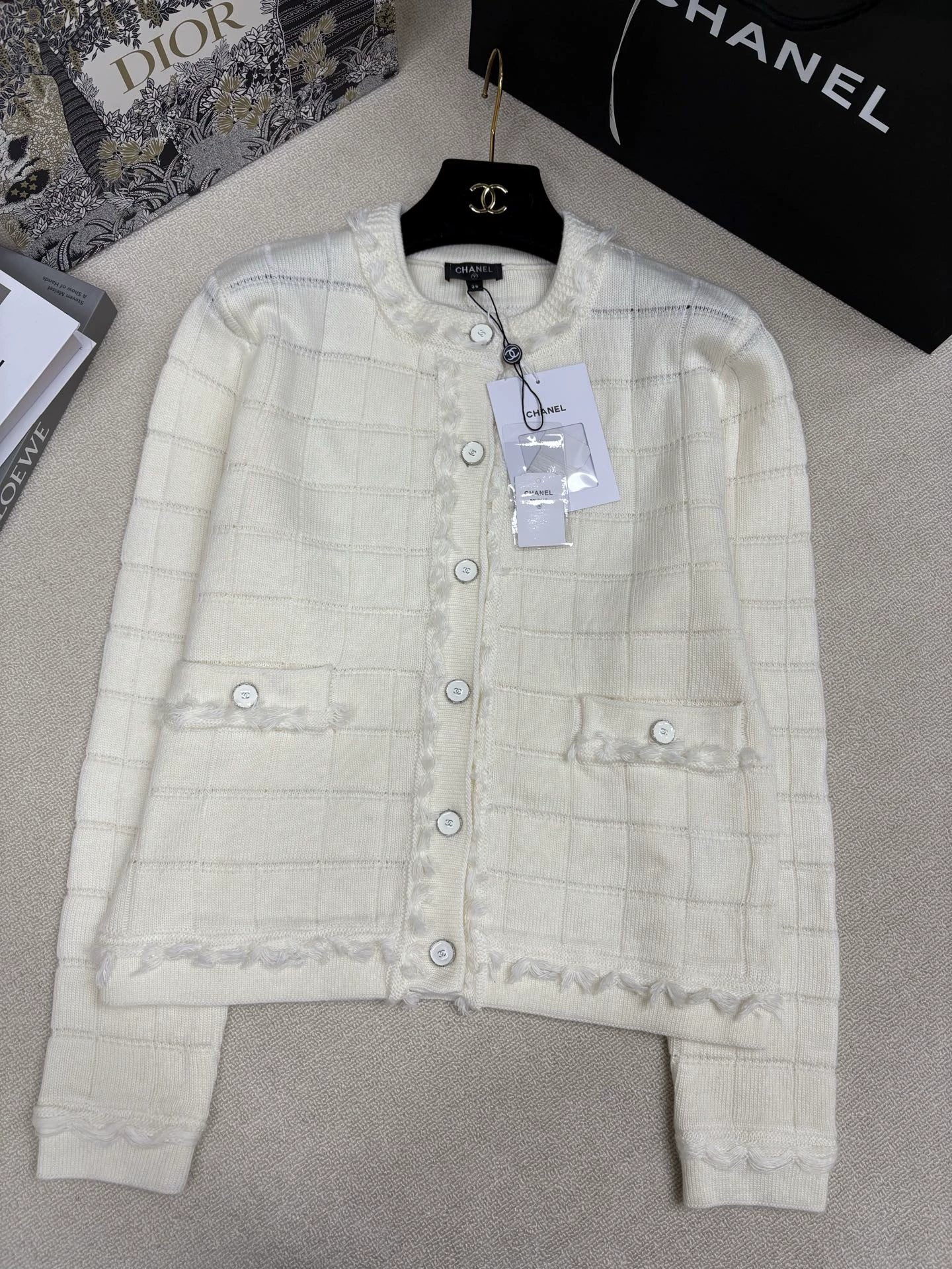 plaid tassel cardigan