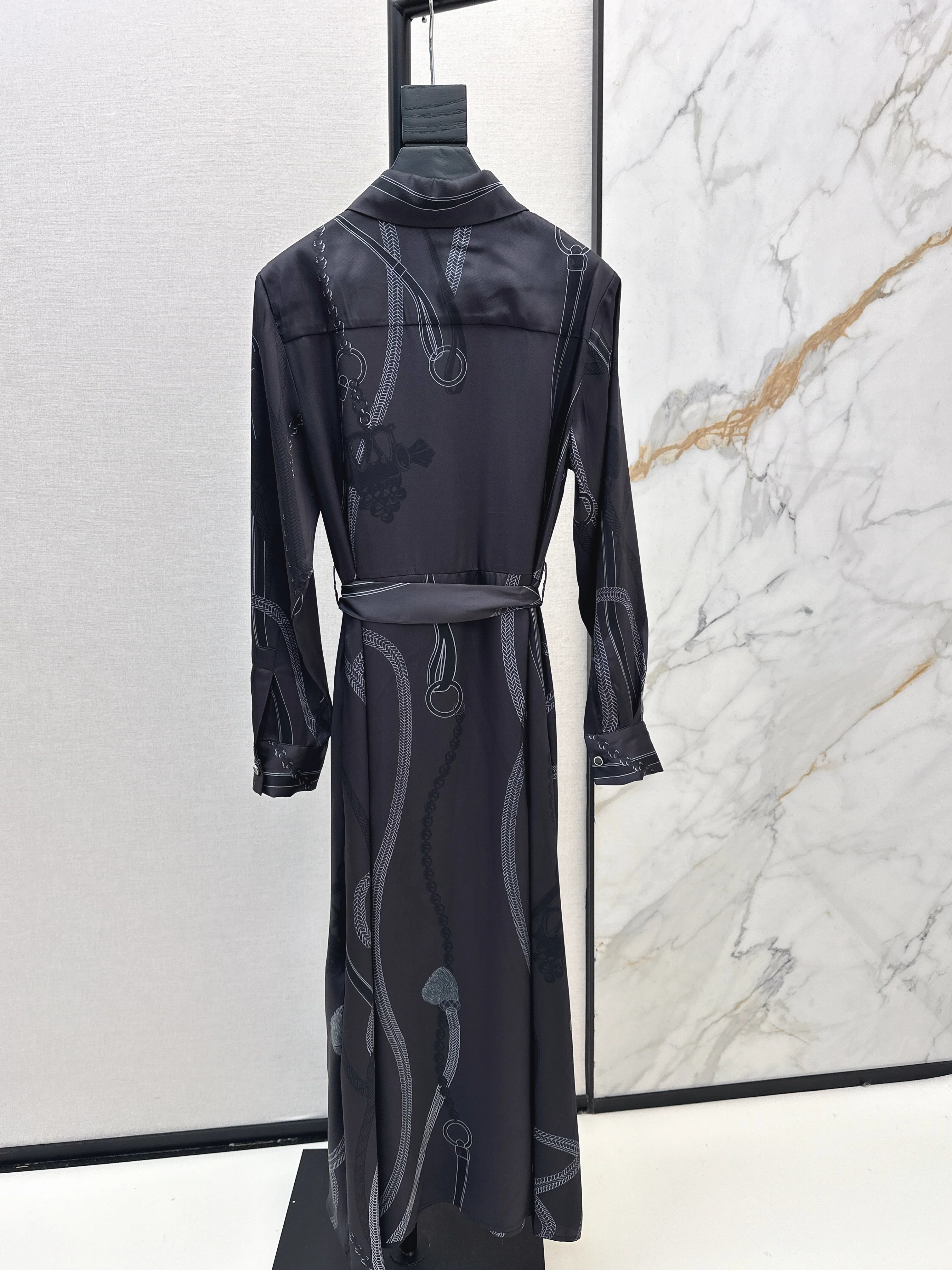 Printed Long Silk Dress