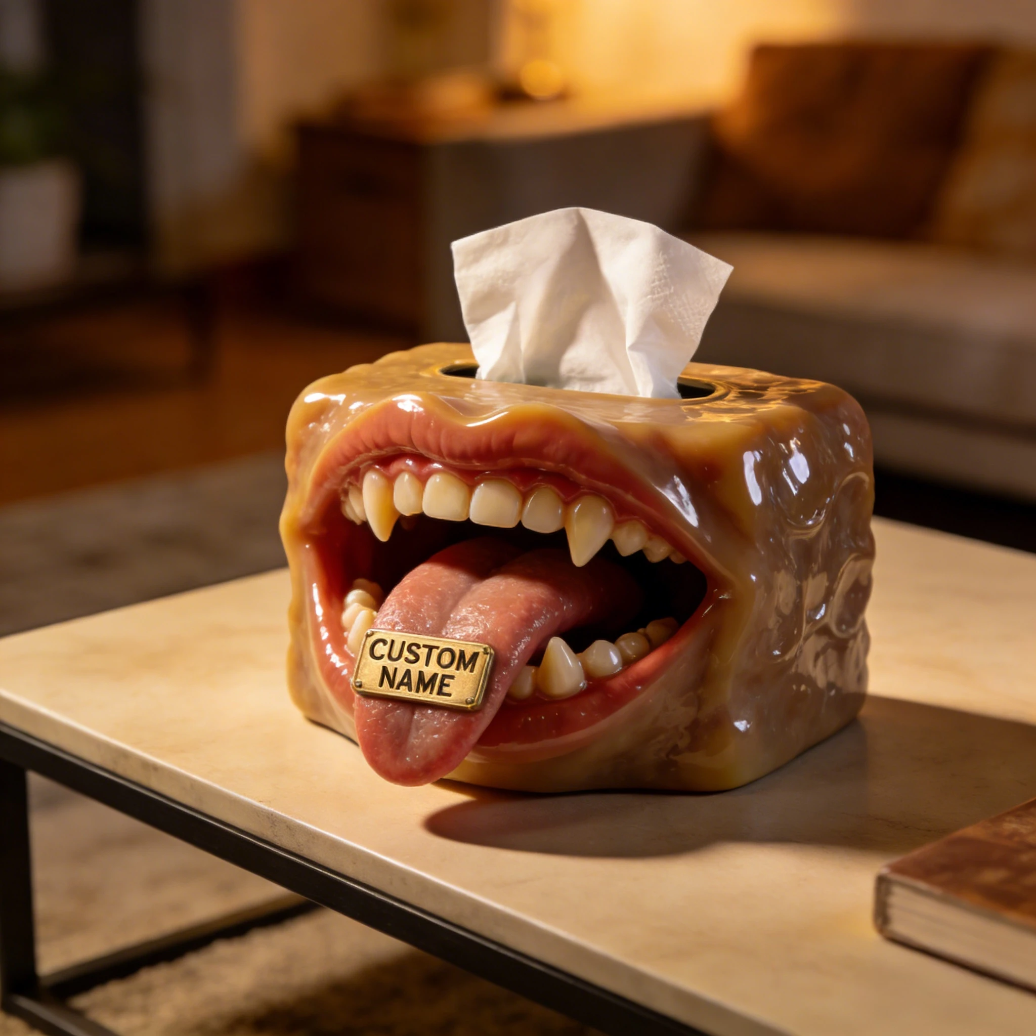 Savage Mouth Tissue Box – Personalized Funny Desk Decor-$39.00-Photo to 3d art