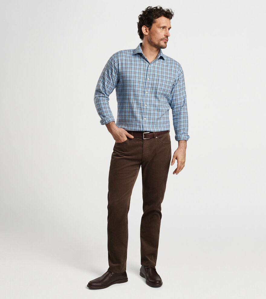 Nelson Flannelite Cotton-Stretch Sport Shirt