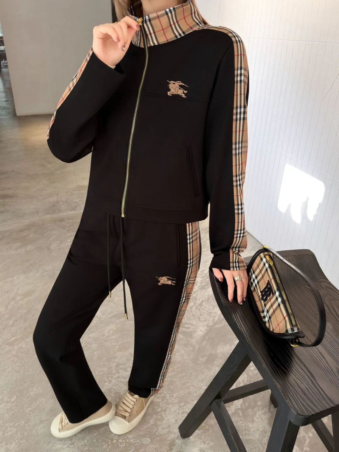 Patchwork Plaid Casual Set