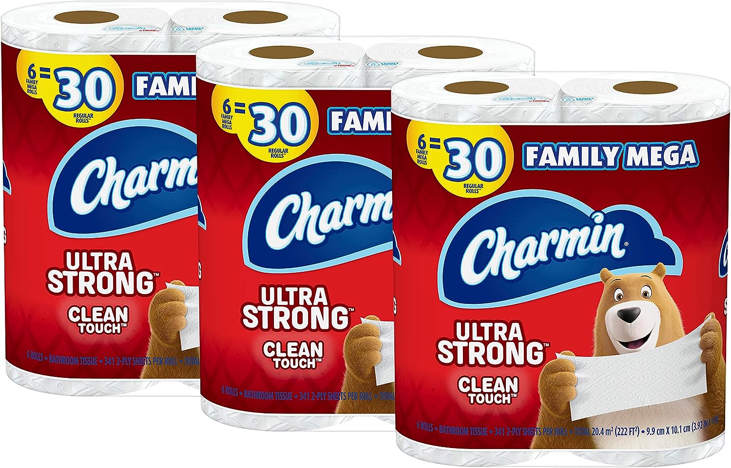 Charmin Ultra Strong Clean Touch Toilet Paper, 18 Family Mega Rolls = 90 Regular Rolls - Amazon