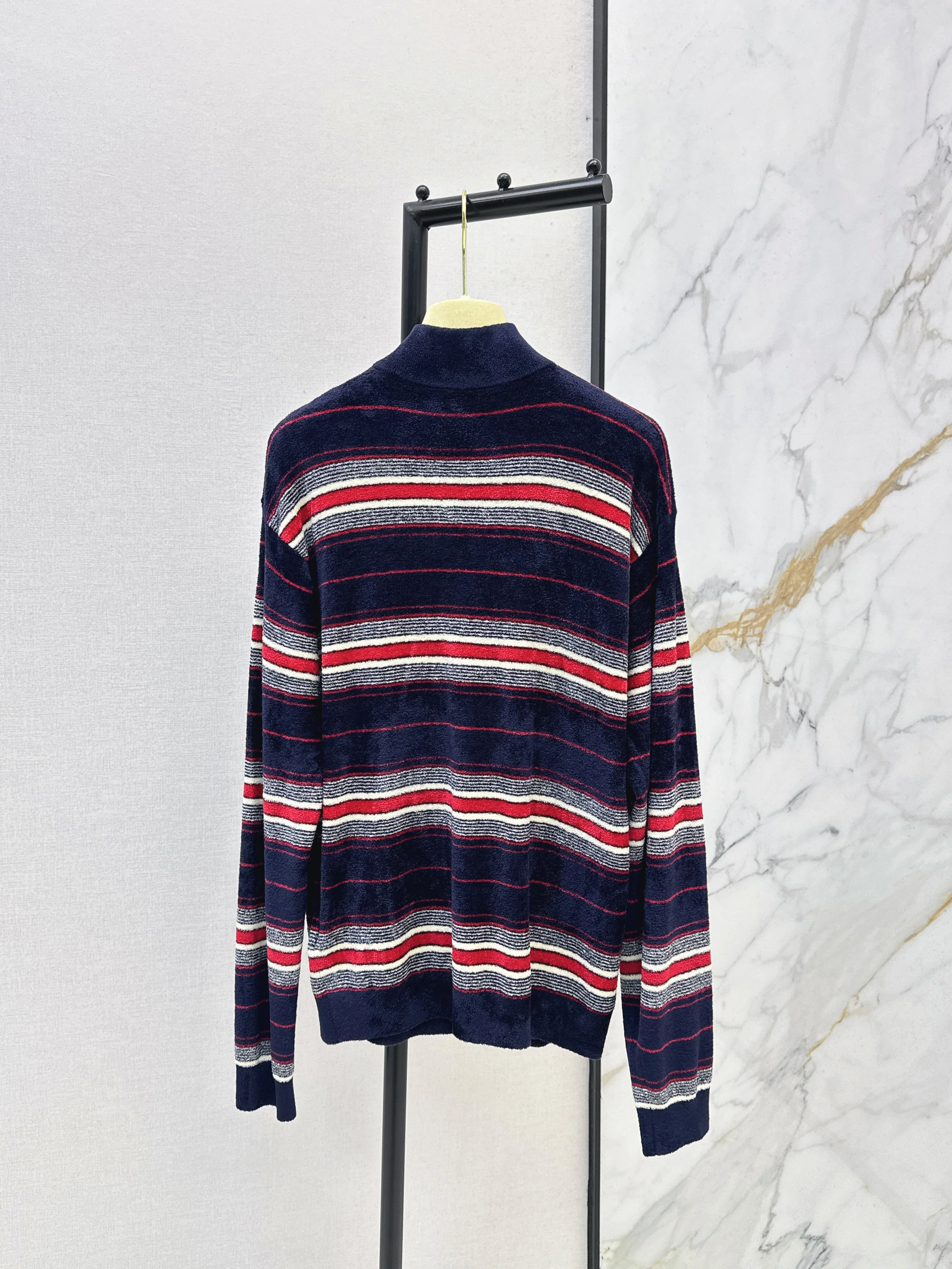 Half-zip striped sweater
