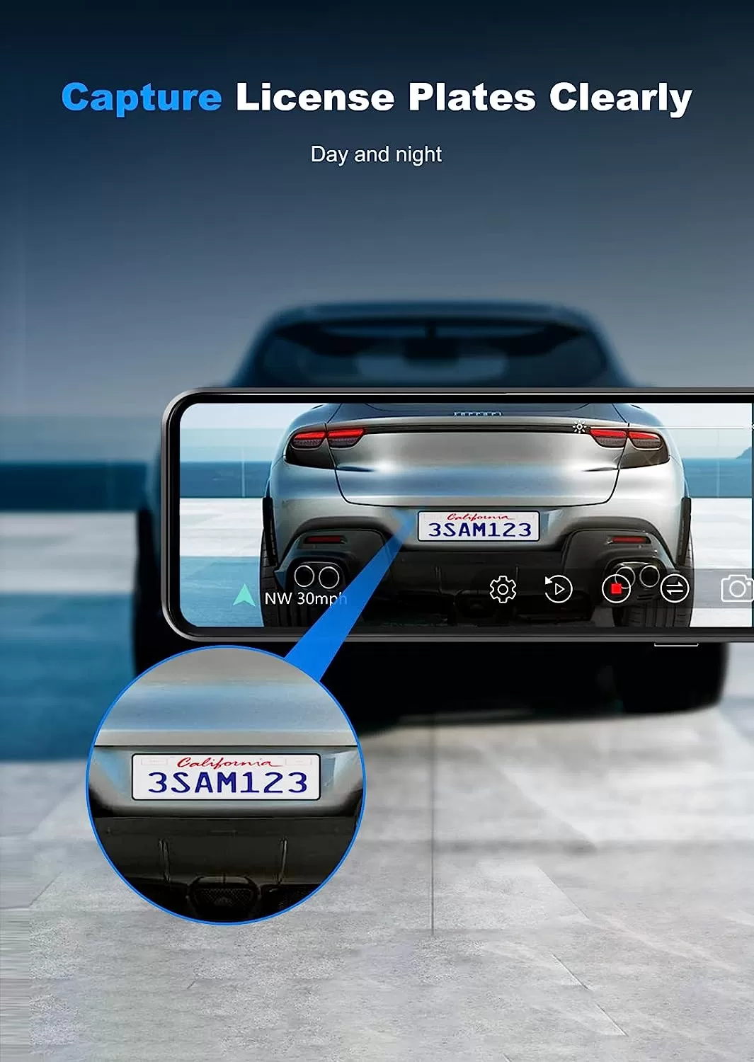 JOMISE 4K Mirror Dash Cam, 11" Rear View Mirror Camera, 2160P Rearview Mirror Backup Camera, Mirror Dash Cam Front and Rear, IPS Touch Screen, Type-C Connector, Parking Monitor, Free 32GB Card-G814 - Amazon