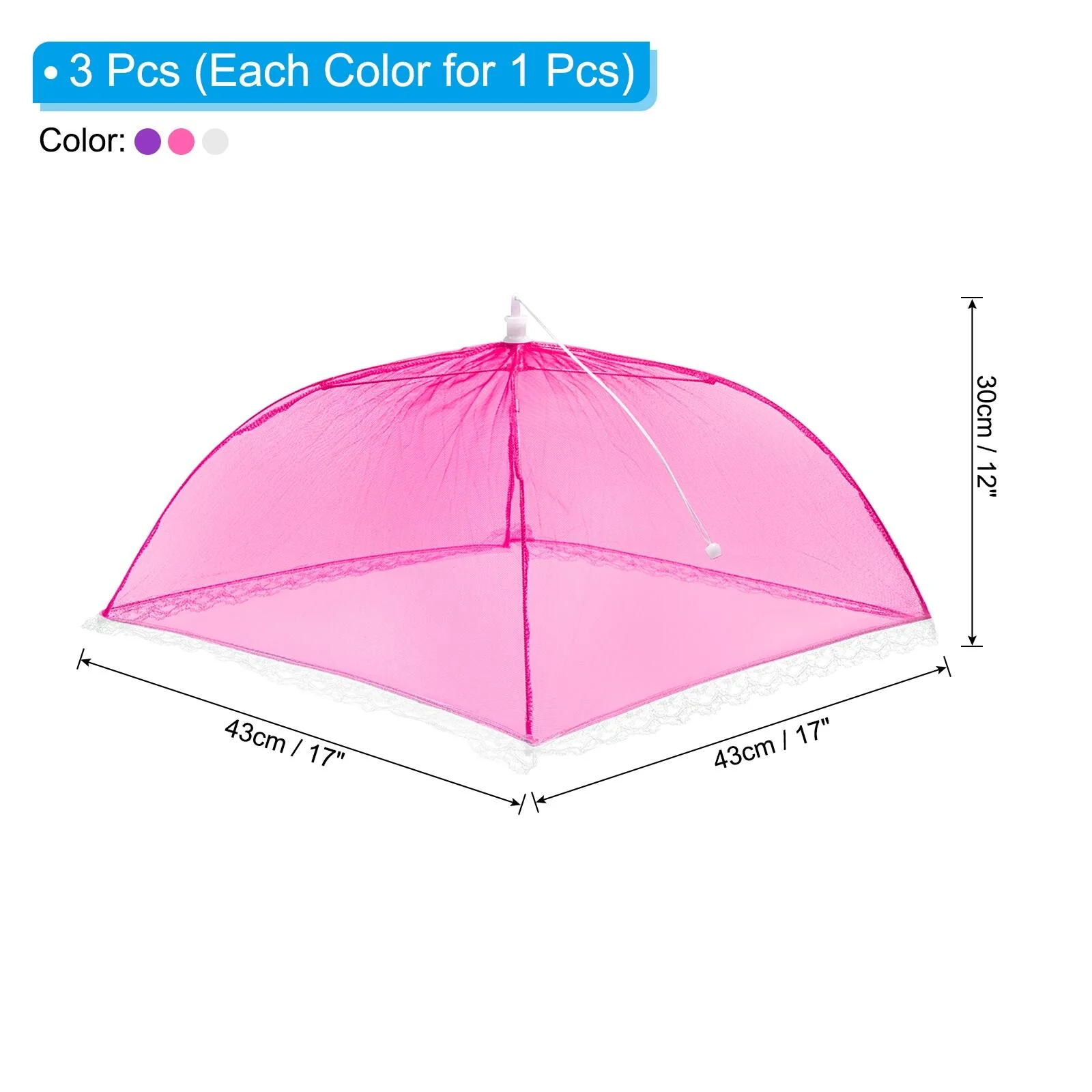 17"x17" Mesh Food Covers Set, 3 Pcs Collapsible Food Tent Umbrella - Amazon
