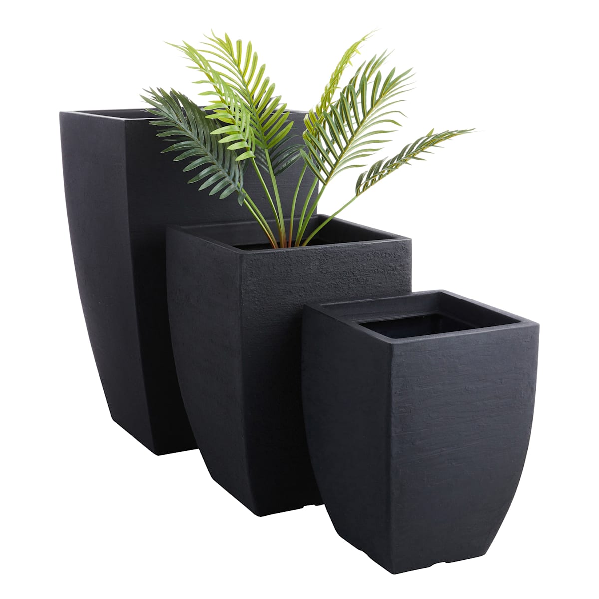 Japi All-Weather Black Lead Modern Square Outdoor Planter, Large - Amazon