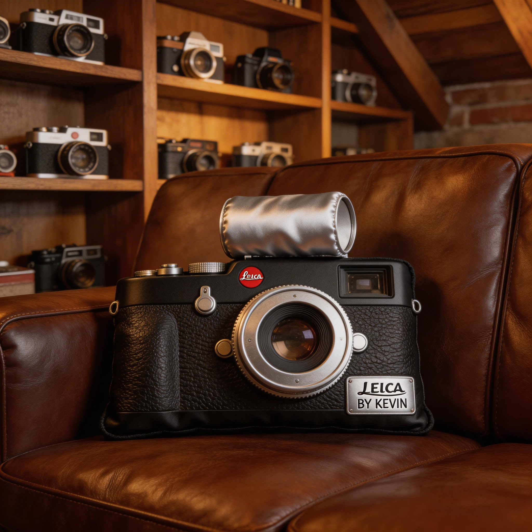Personalized Retro Camera Throw Pillow with Custom Name (Camera-Shaped Cushion)-$33.00-Photo to 3d art