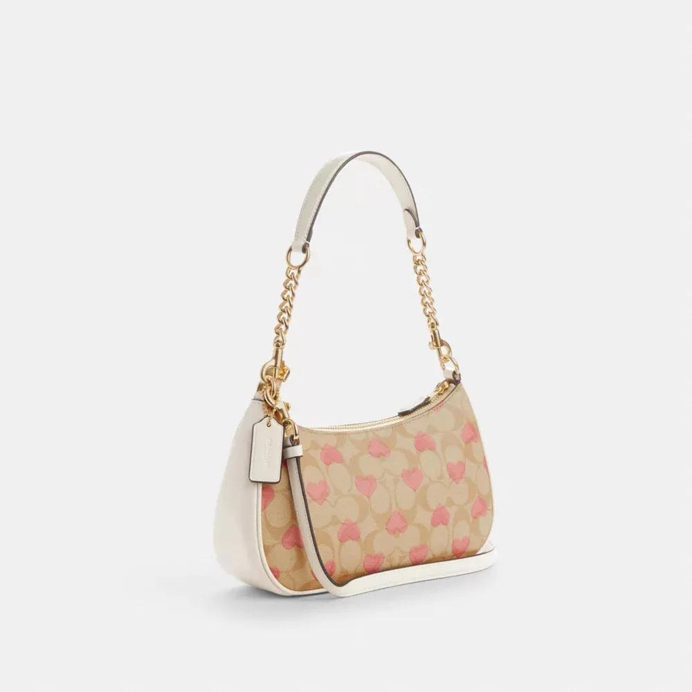 Teri Shoulder Bag In Signature Canvas With Heart Print - Amazon