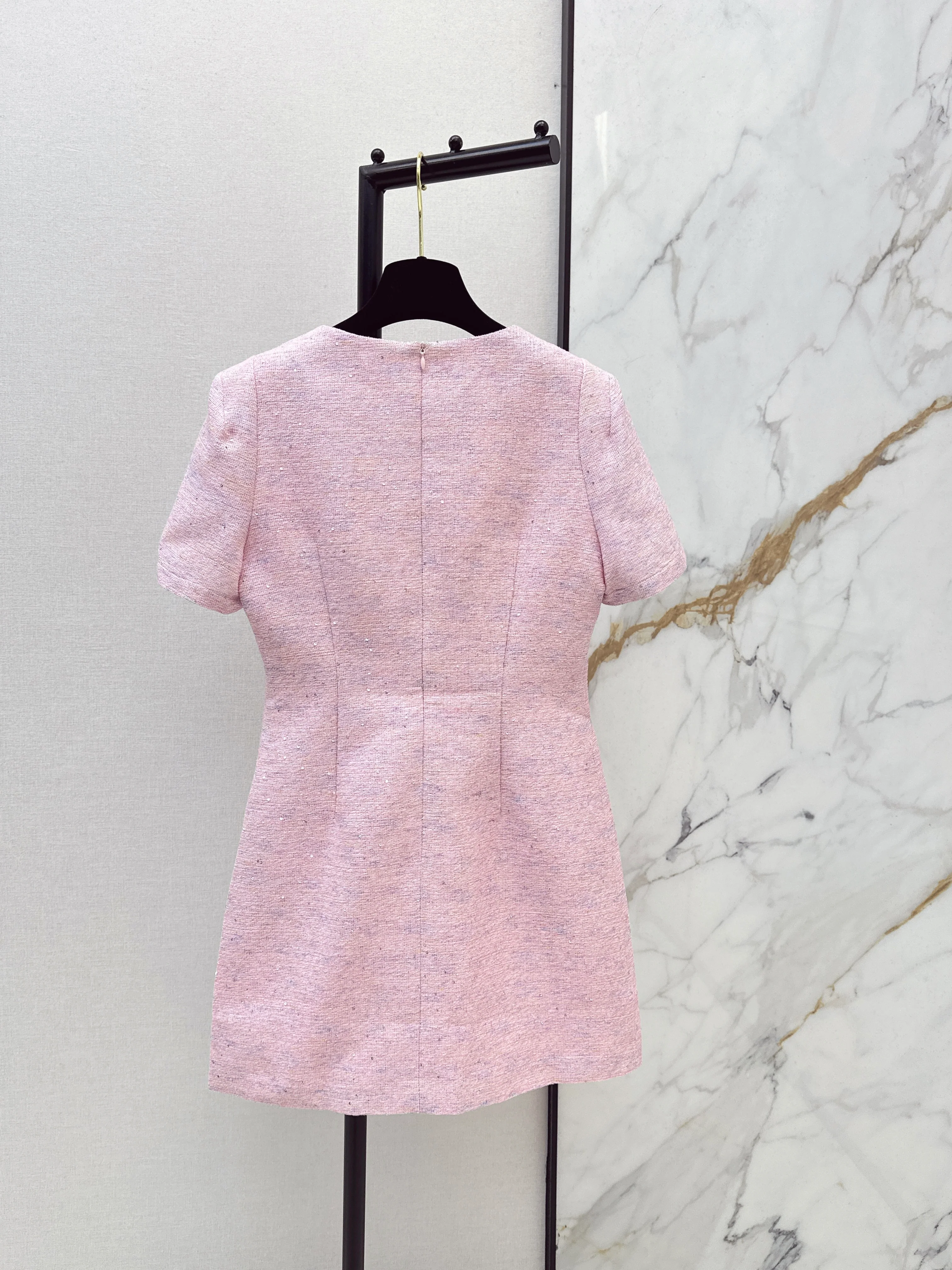 Sequined Short-Sleeve Dress