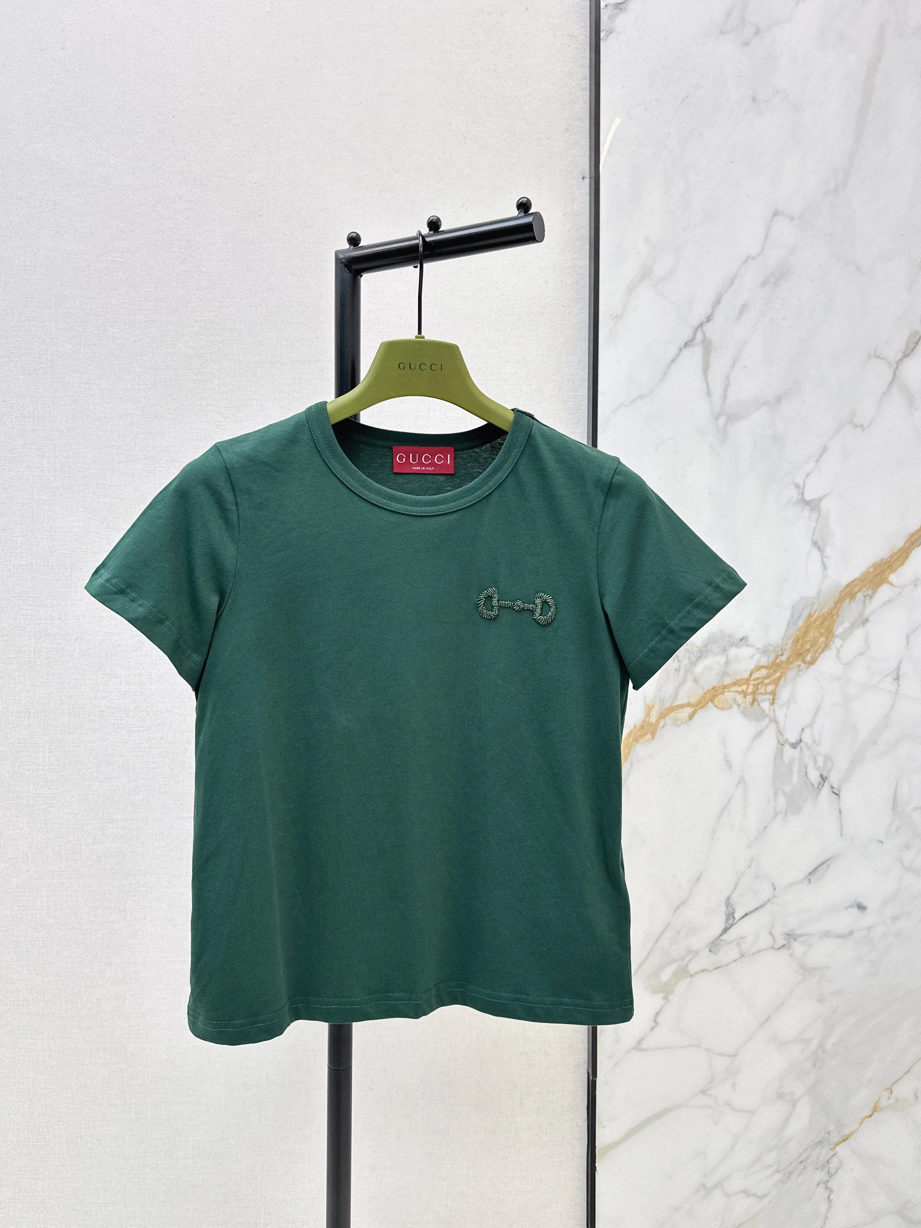 Beaded Cotton T-Shirt