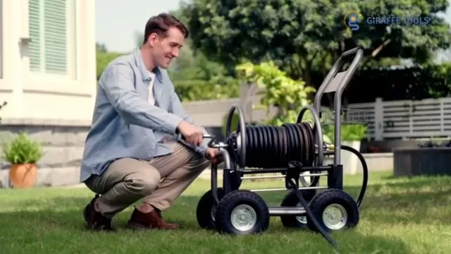 Hose Reel Cart, Hose Reel Cart with Wheels Heavy Duty, Industrial Hose Reels for Outside, 250-Feet of 5/8" Hose Capacity, Hose Guide Installed - Amazon
