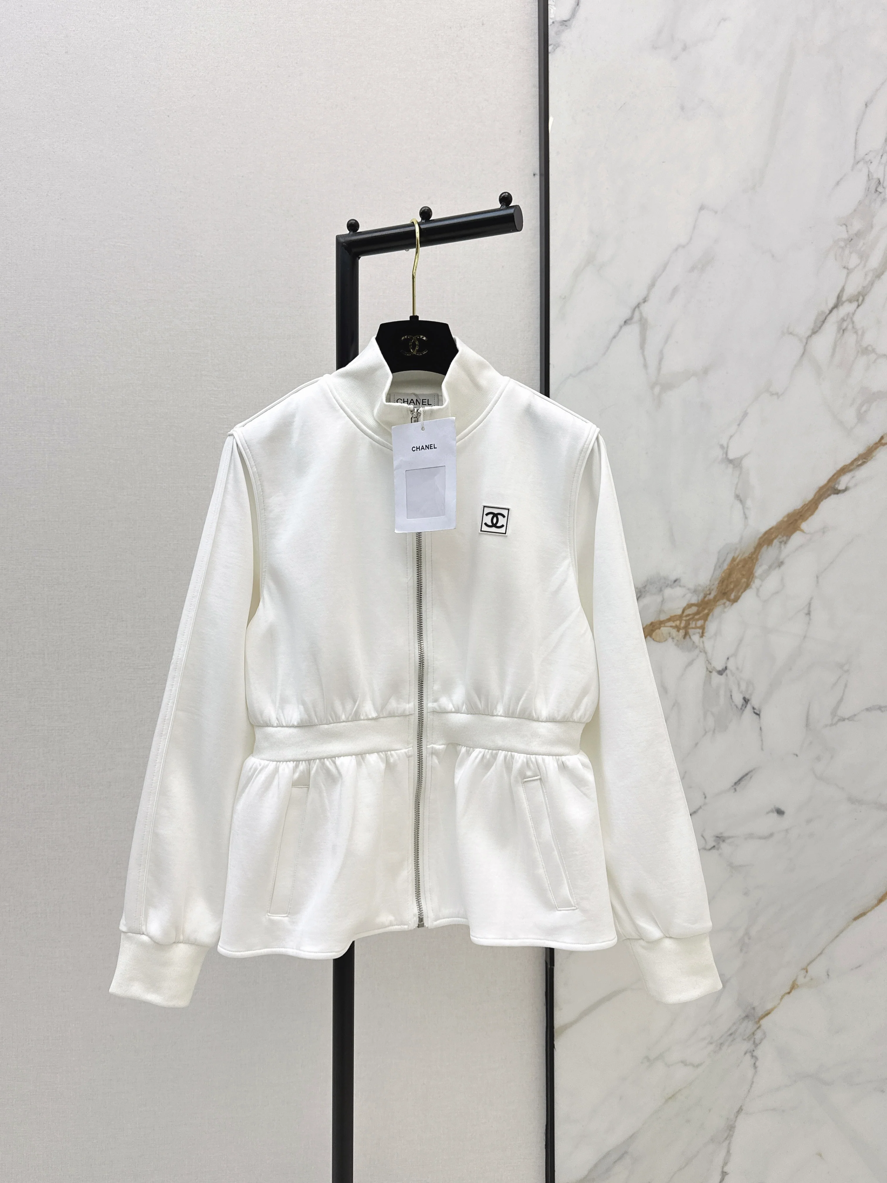 Stand Collar Fitted Waist Jacket