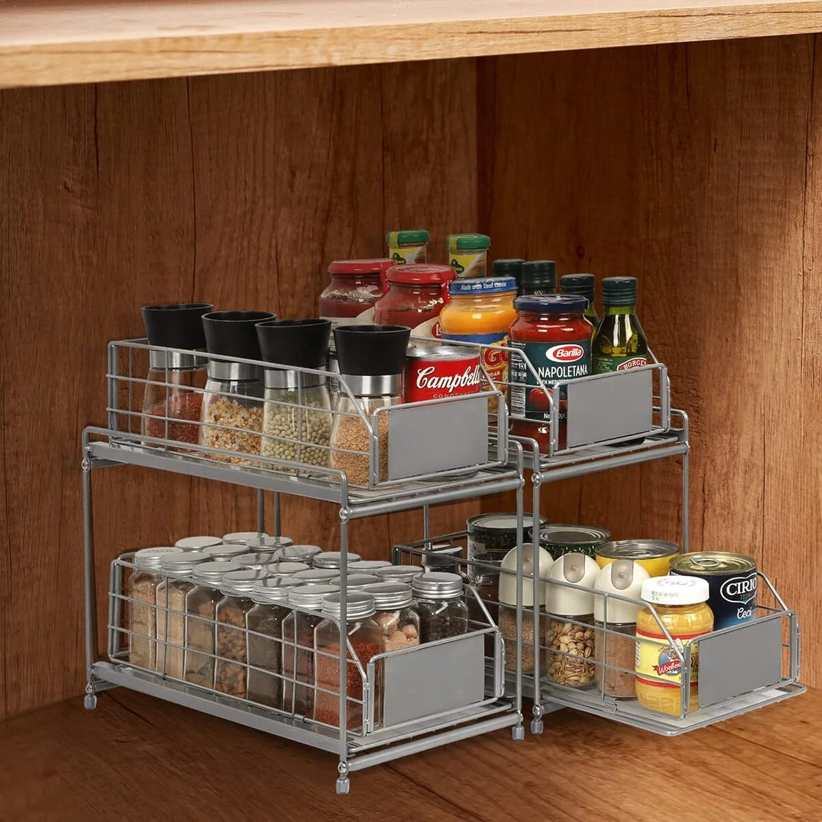 2 Pack Under Sink Rack Organizer with Sliding Drawers Basket Storage - Amazon
