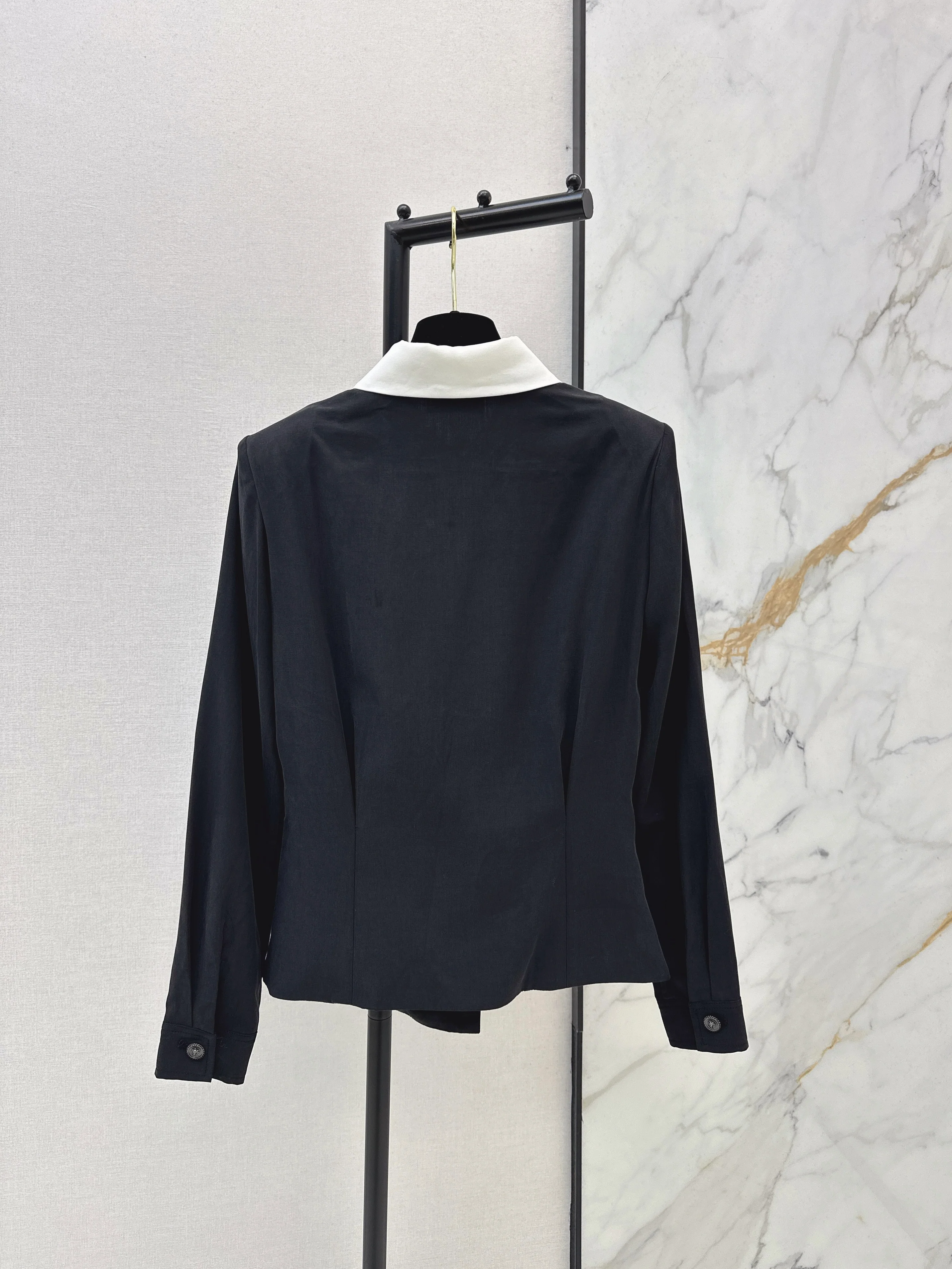 Color-blocked collared shirt