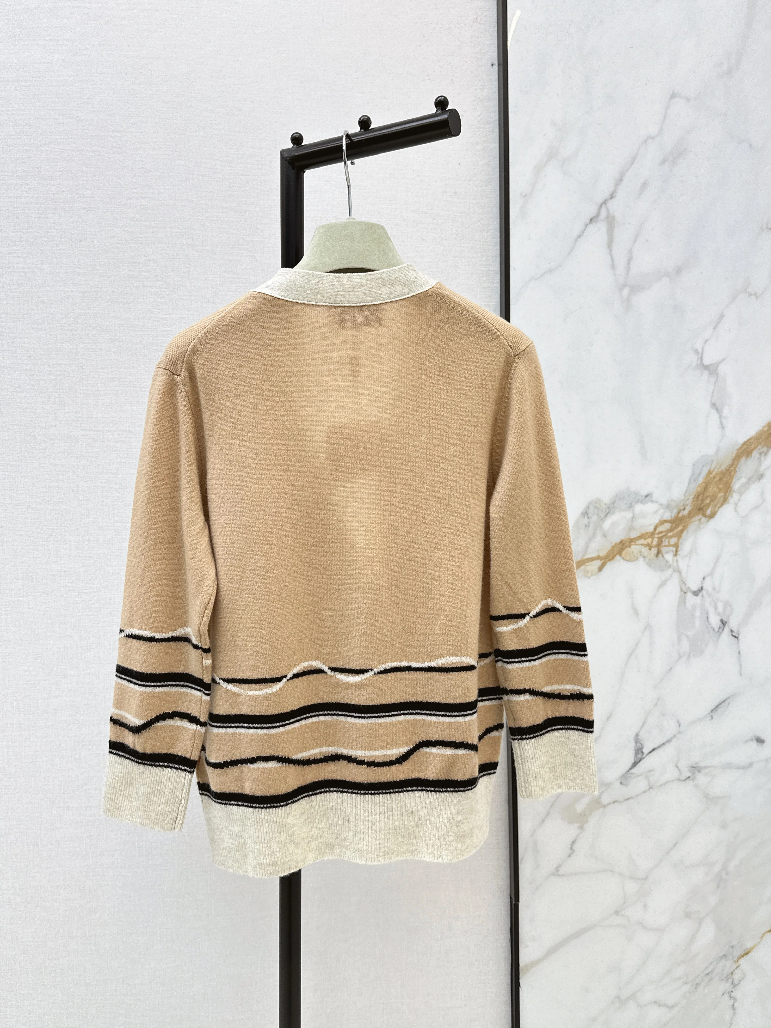 26ss Color-blocked striped knit T-shirt