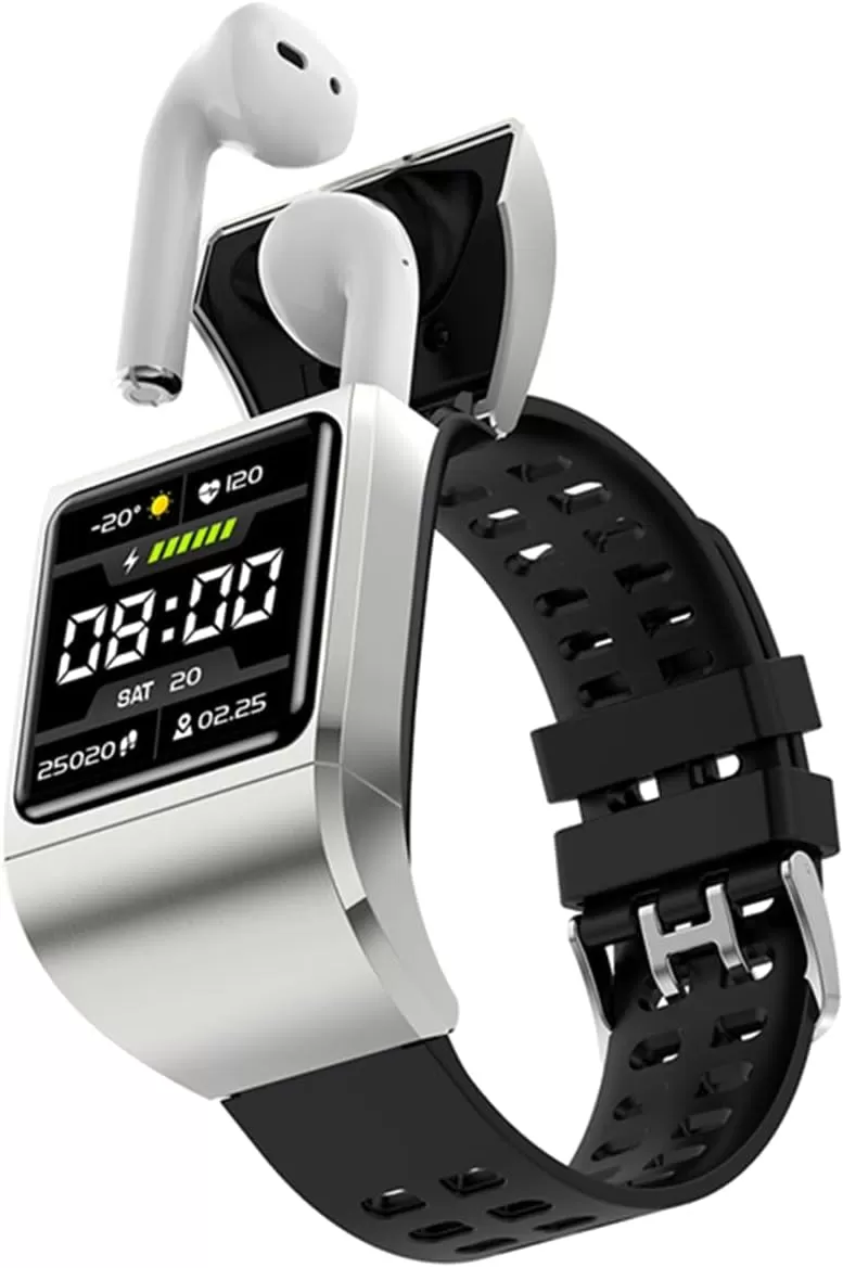 G36Pro 2 in 1 Smart Watch TWS Wireless Bluetooth Headset 1.3 Inch Screen Heart Rate Blood Pressure Oxygen Fitness Tracker Earbuds Music Wristband Earphone Smartwatch (Silver) - Amazon