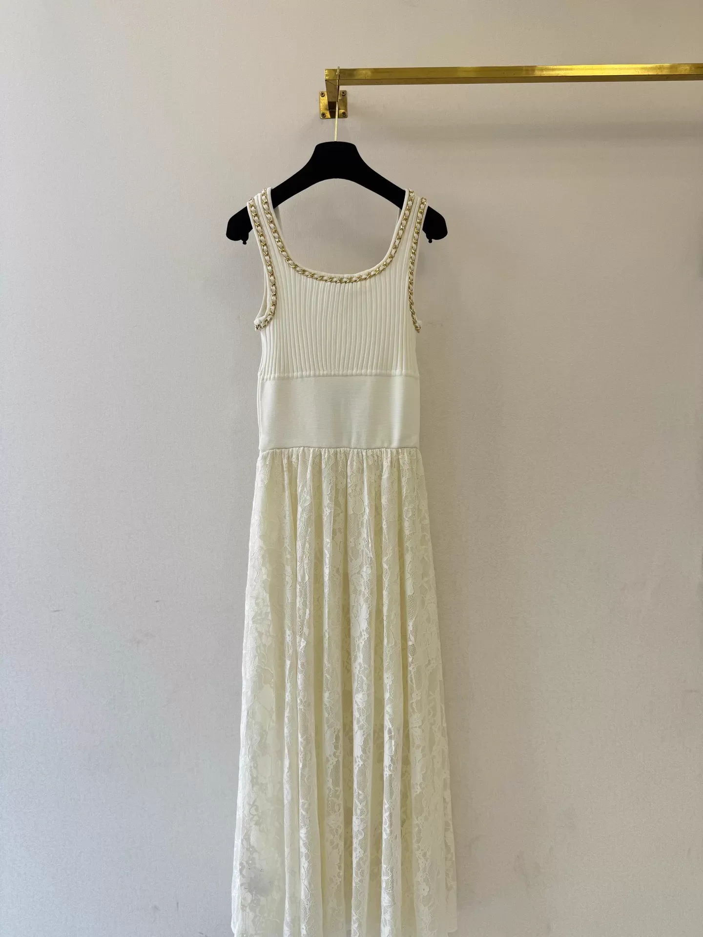 Lace-trimmed Knit Dress