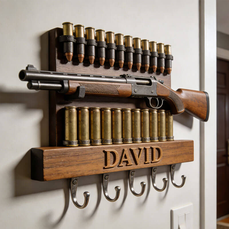 Custom Shotgun Bullet Themed Wall Hooks-$47.00-Photo to 3d art