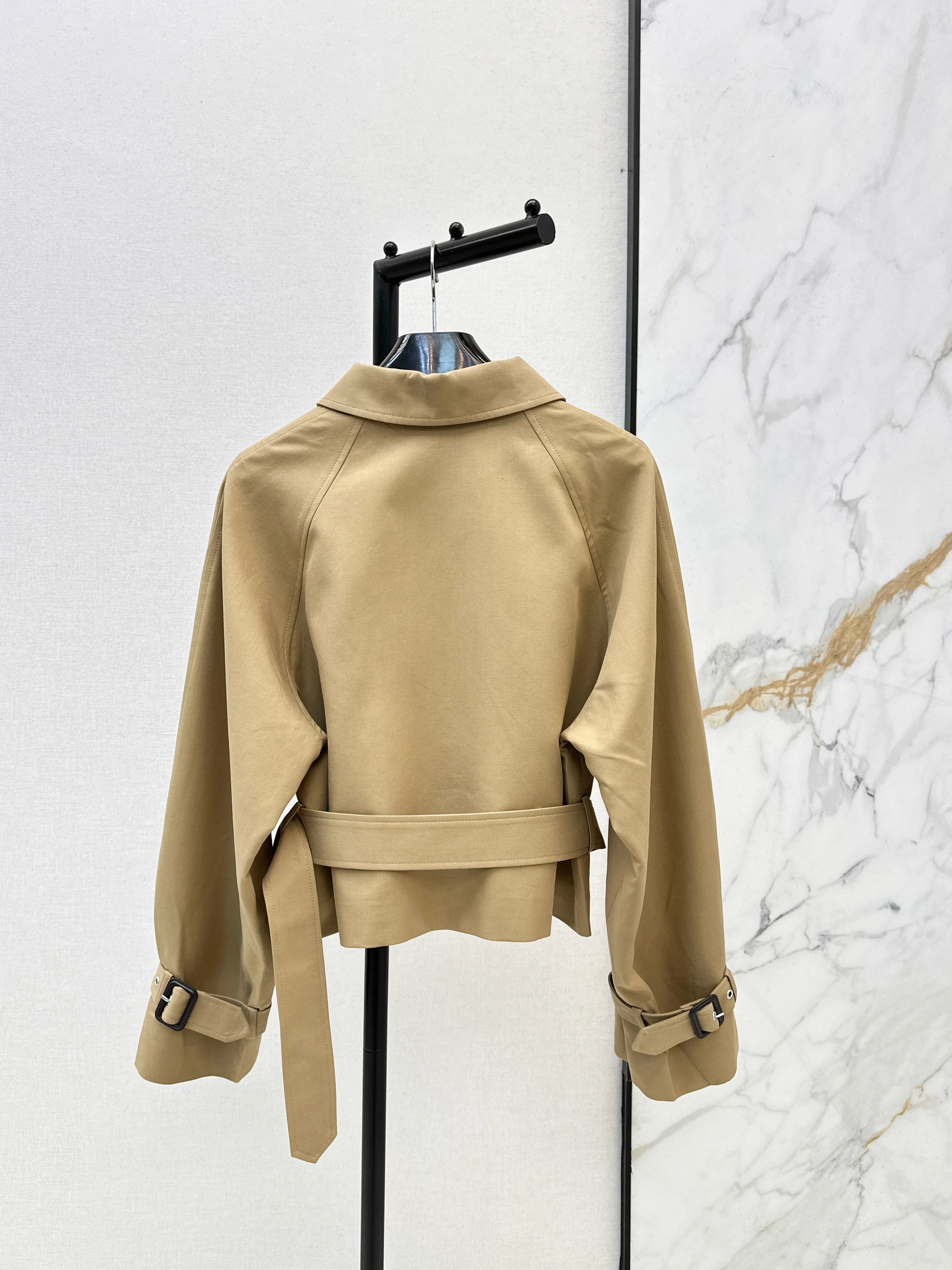 Raglan Sleeve Short Trench Coat