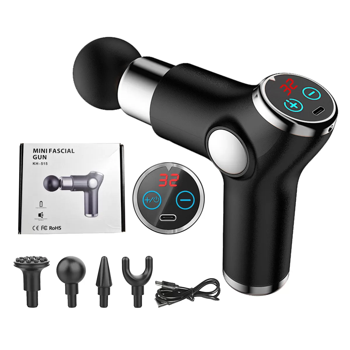 High Frequency Massage Gun Mini LCD 32 Speeds Fascia Gun Muscle Massager Relaxation Body Relax Fitness - Amazon