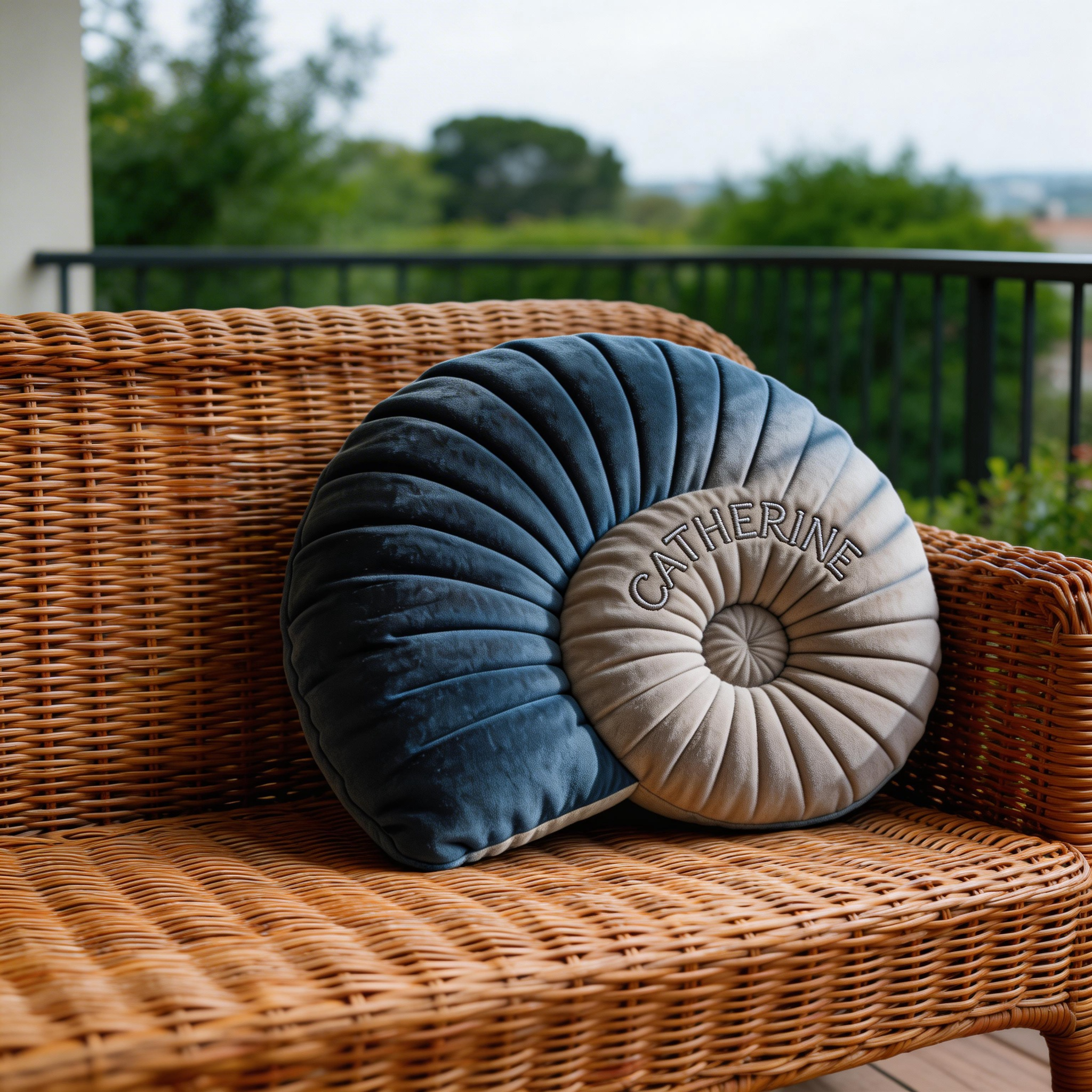 Personalized Fibonacci Nautilus Spiral Pillow with Custom Name (3D Golden Ratio Cushion)-$33.00-Photo to 3d art