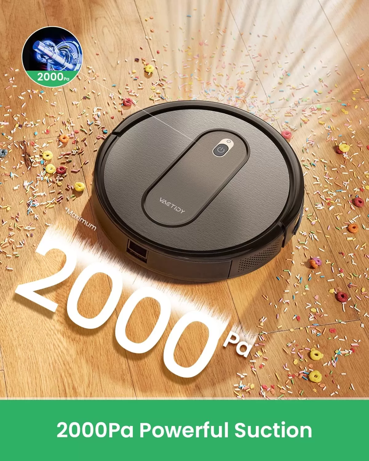 Vactidy T6 Robot Vacuum, Slim, Quiet, Automatic Self-Charging Robotic Vacuum Cleaner, Daily Schedule Cleaning, 2.4GHz WiFi/App/Alexa/Siri Control, Good for Pet Hair, Hard Floor and Low Pile Carpet - Amazon