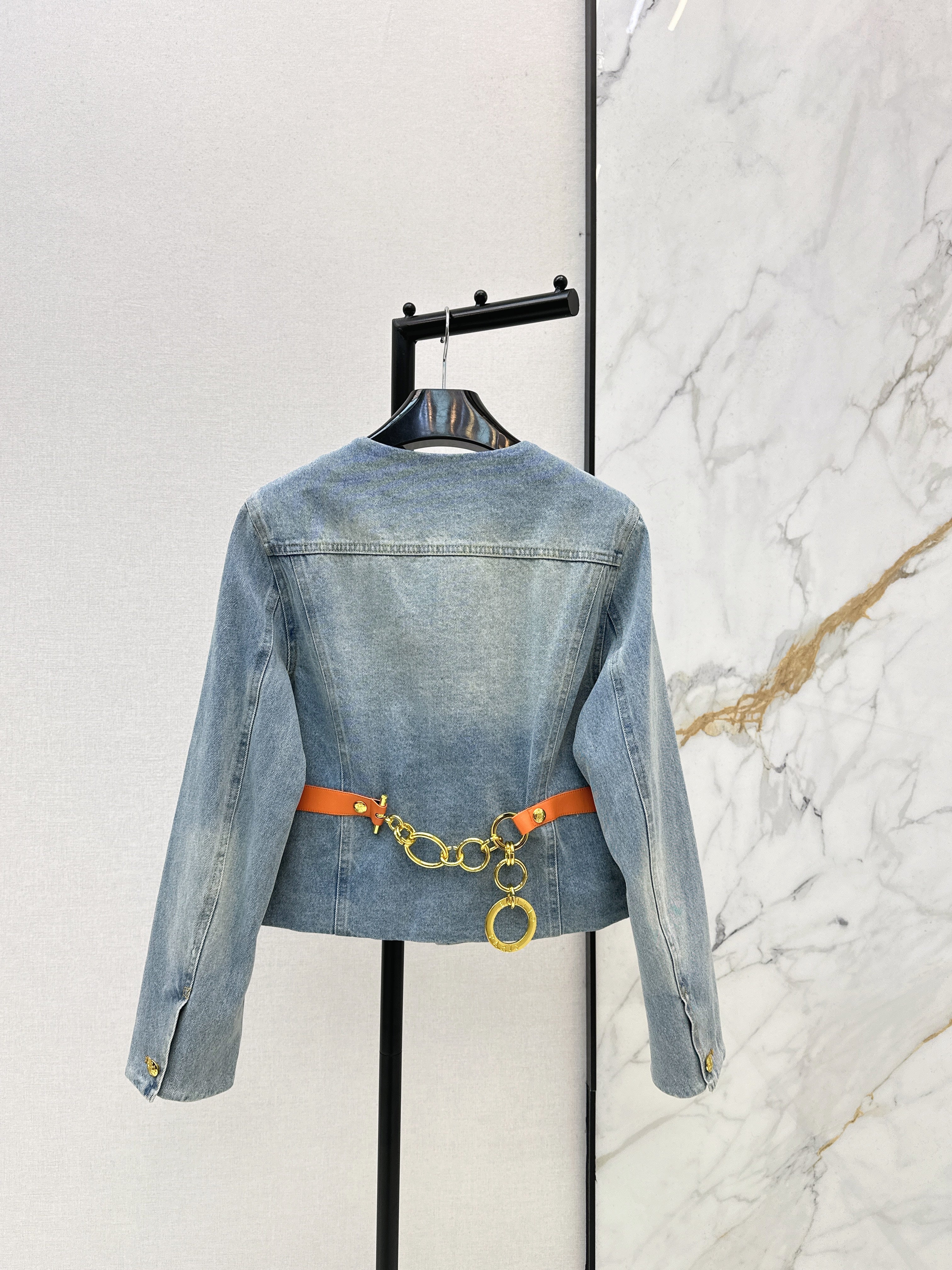 Distressed Washed Denim Jacket
