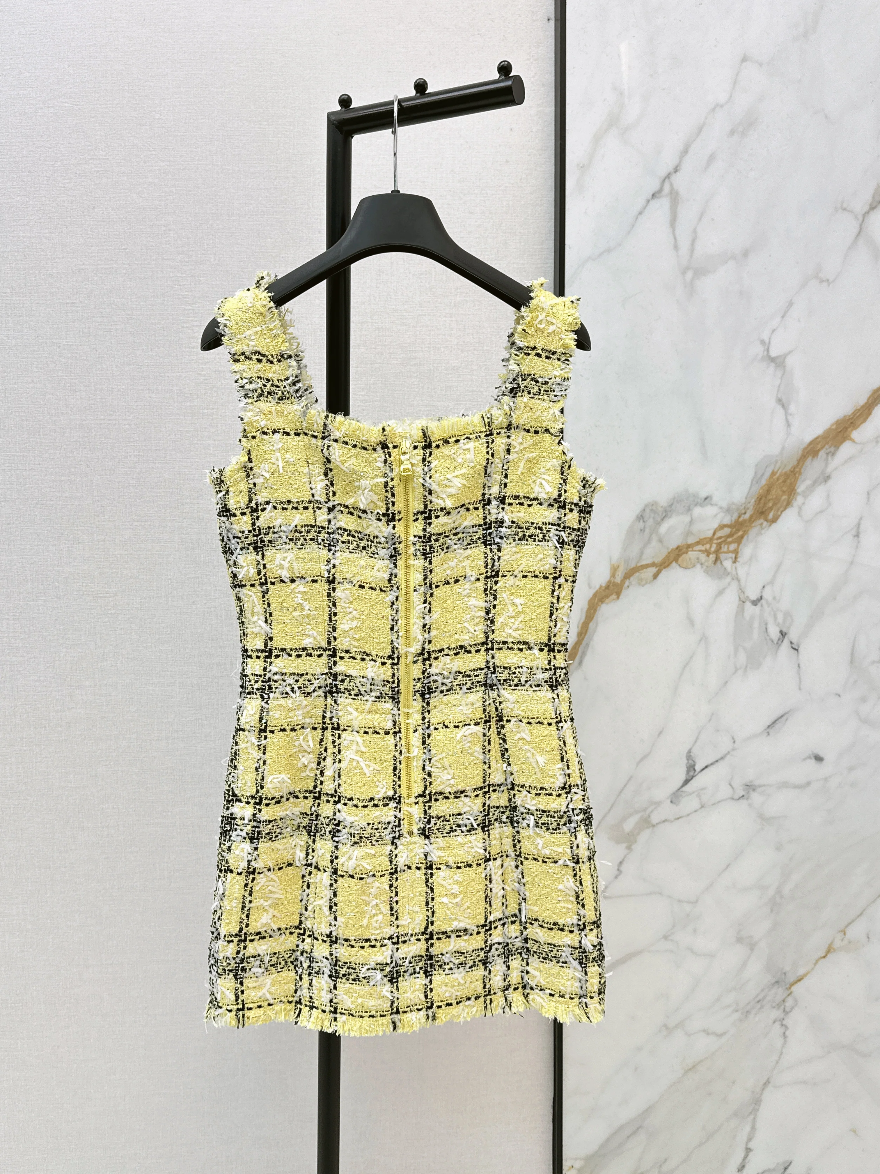 26ss Fringe-trimmed slip dress