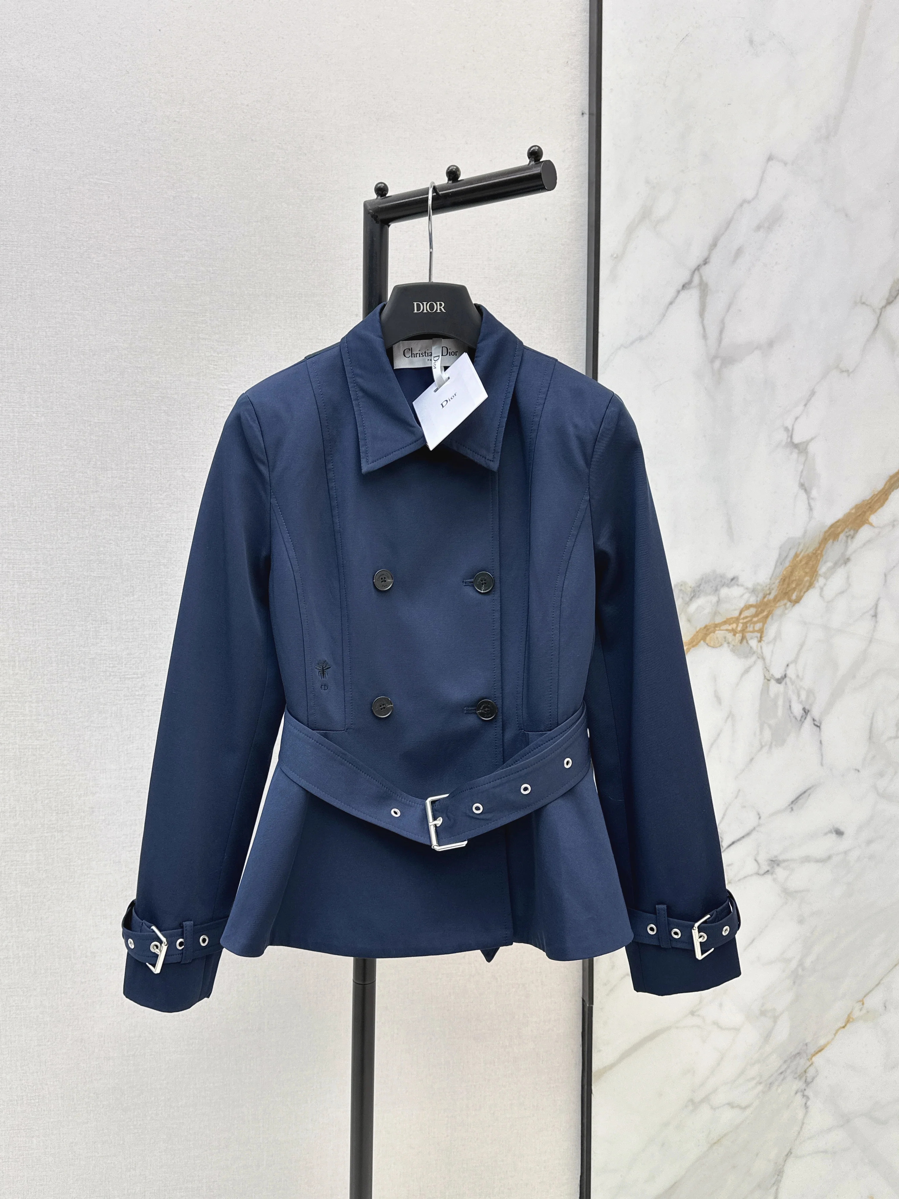 Bee Embroidered Trench Coat