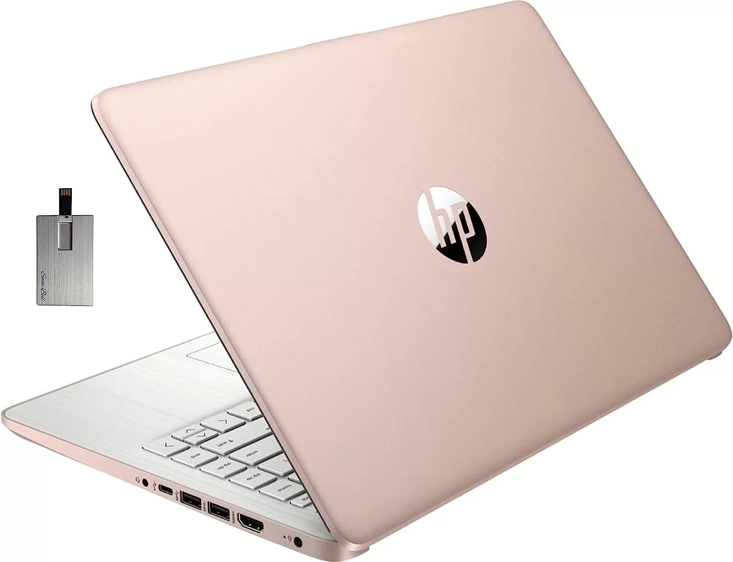 HP  Stream 14" HD BrightView Laptop, Intel Celeron N4120, 16GB RAM, 64GB SSD, Intel HD Graphics, 720p Webcam, 1 Year Office 365, Gold, Win 11, 32GB Snowbell USB Card - Amazon