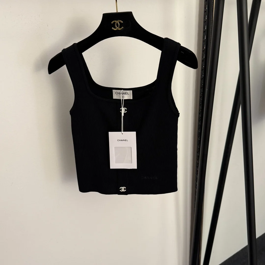 Rhinestone-studded logo camisole