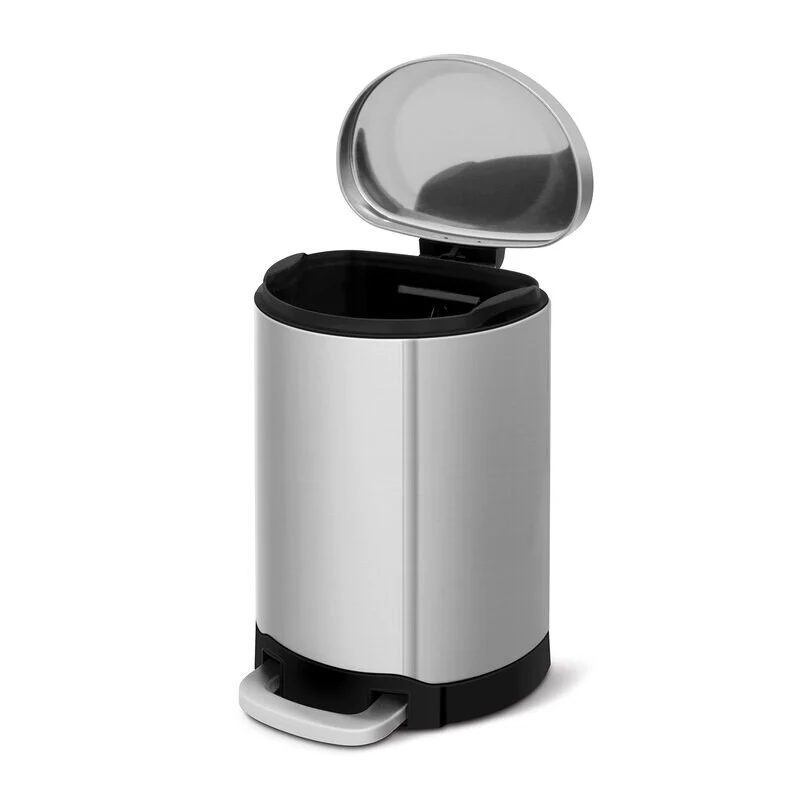INNOVAZE 1.6 gallon/6 liter 3.2 gallon/12 liter fingerprint free brushed stainless steel semi-round step-on trash can - Amazon