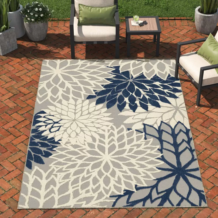 Rosario Navy/Ivory/Taupe Indoor/Outdoor Rug - Amazon