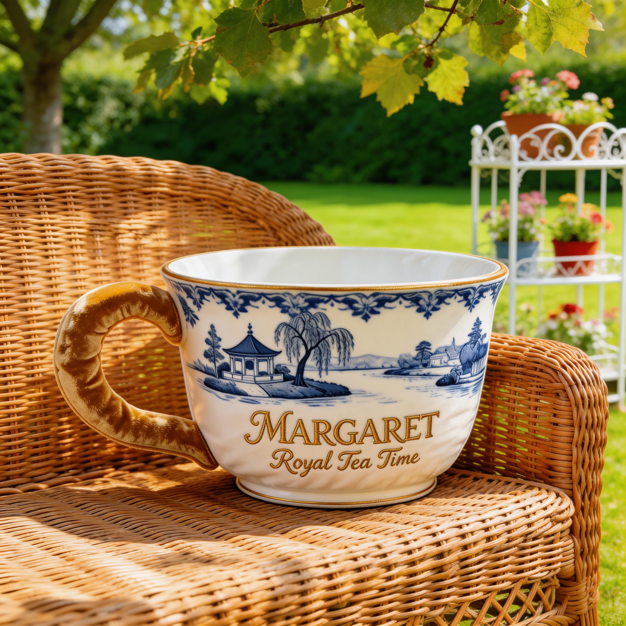 Personalized Teacup Throw Pillow with Custom Name (Giant Tea Cup Plush Cushion)-$33.00-Photo to 3d art