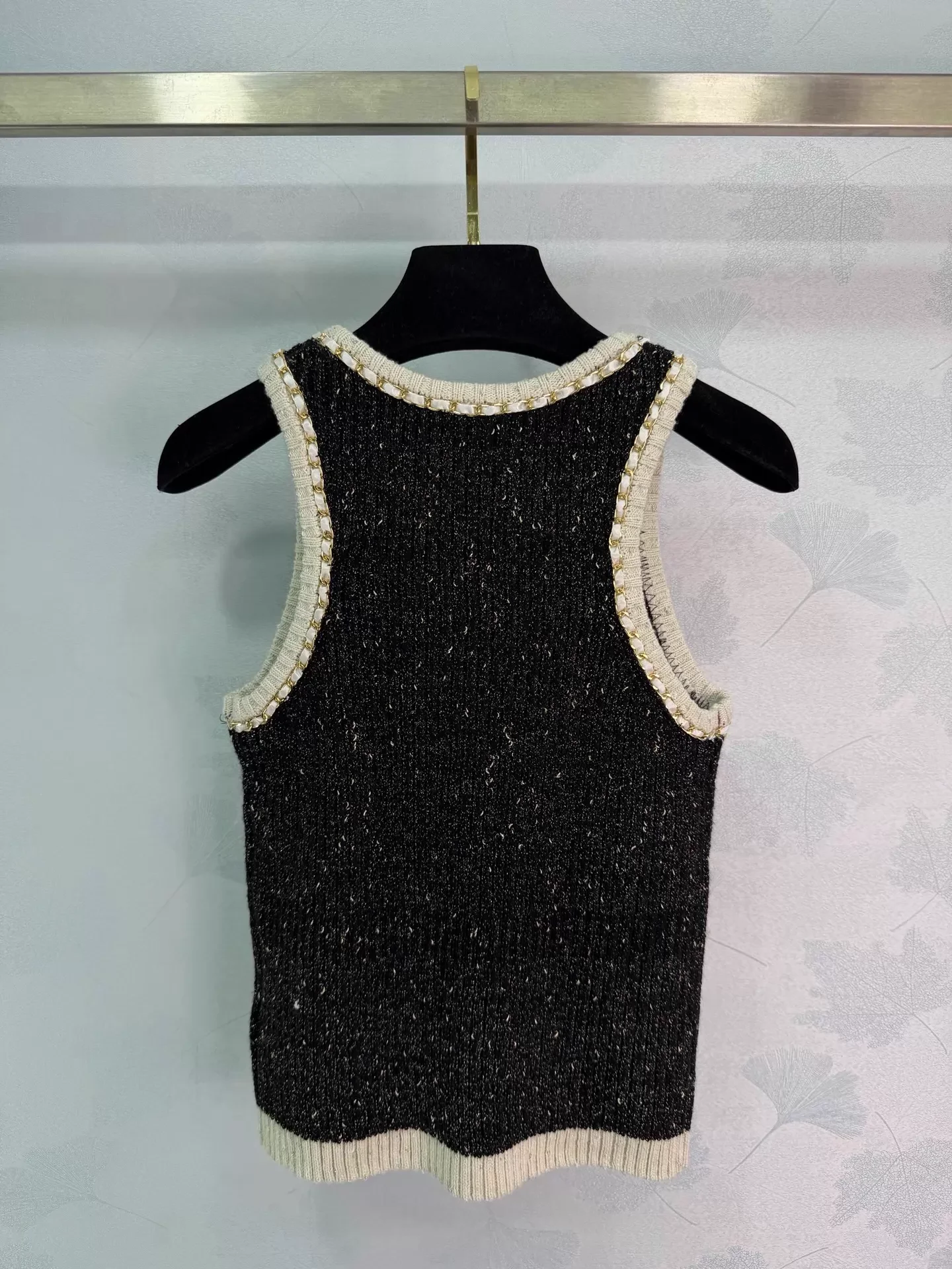 Black tweed blend vest
